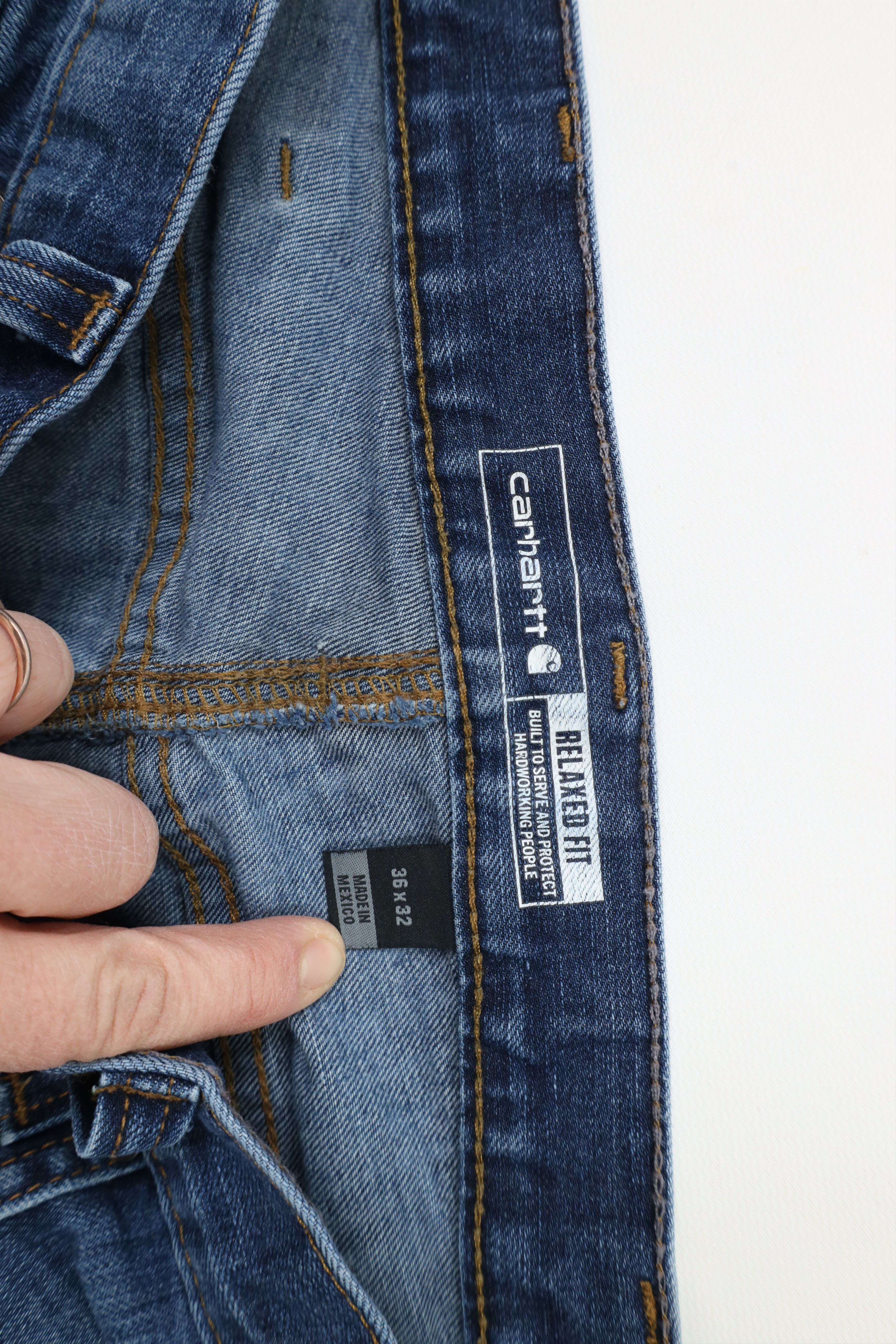 Carhartt × Vintage Vintage Carhartt Relaxed Fit Stretch Denim Jeans Blue Size US 36 / EU 52 - 9 Thumbnail