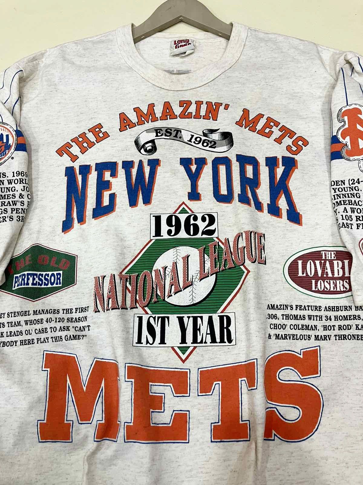 Vintage 90's New York Mets Size US XL / EU 56 / 4 - 4 Thumbnail