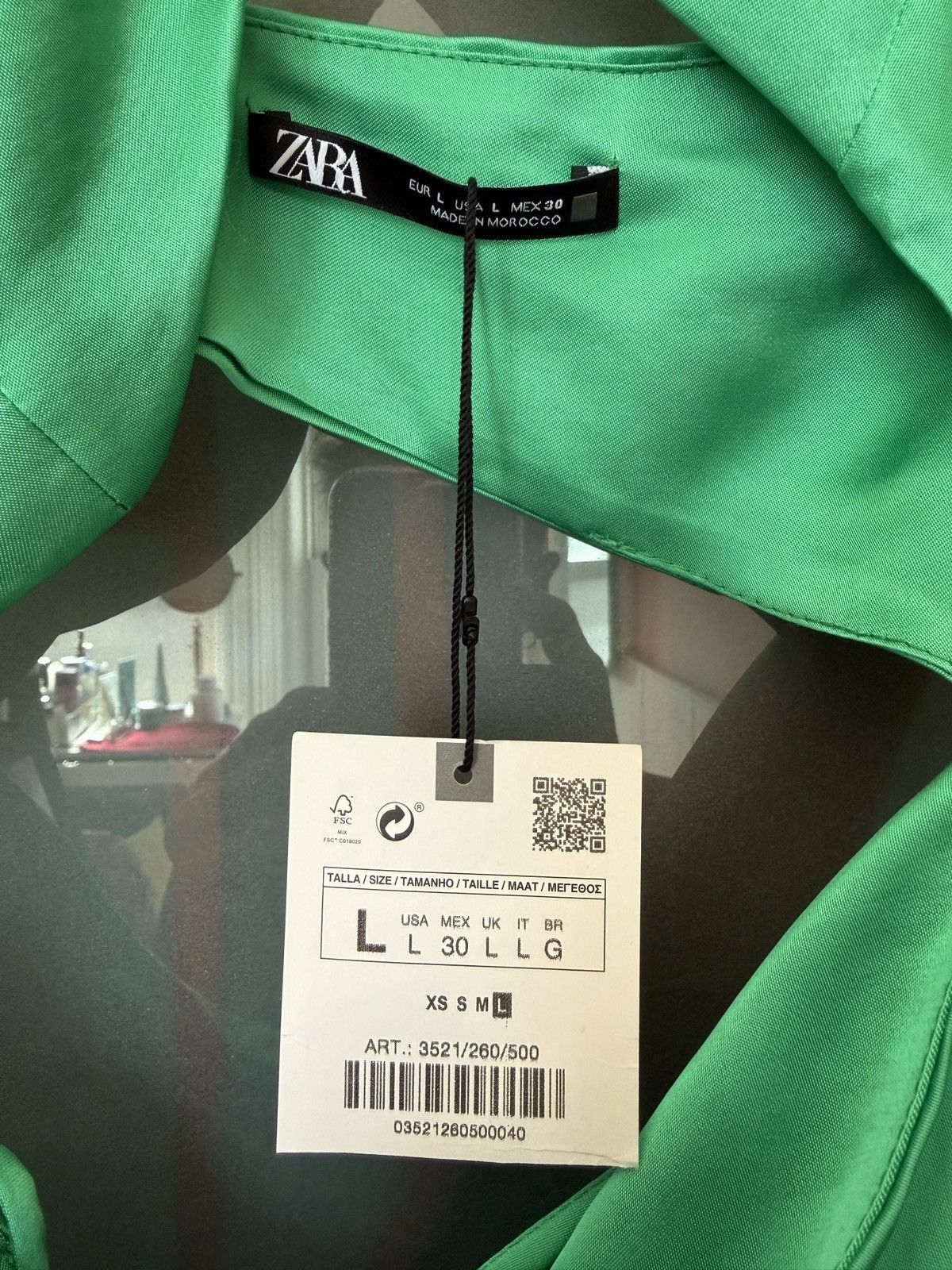 Zara Zara Asymmetrical Green Satin Strappy Side Slit Midi Dress Size L / US 10 / IT 46 - 2 Thumbnail