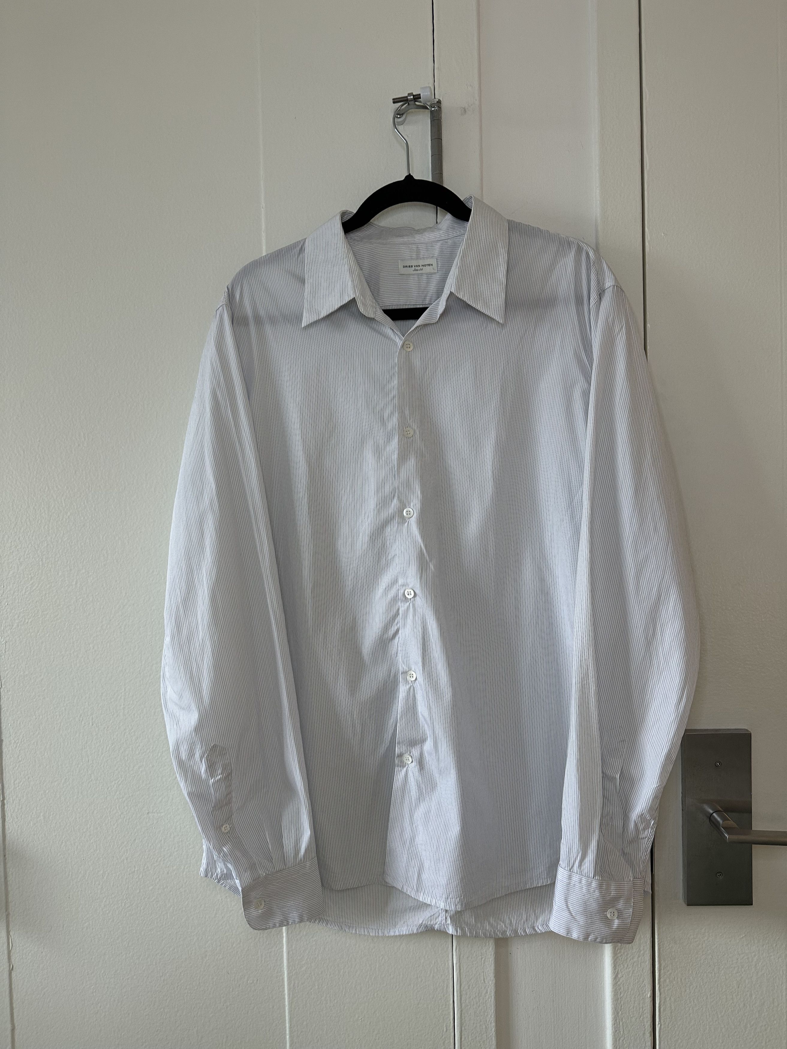 Dries Van Noten Dries Van Noten Pinstriped Button Up Shirt Size US XL / EU 56 / 4 - 1 Thumbnail
