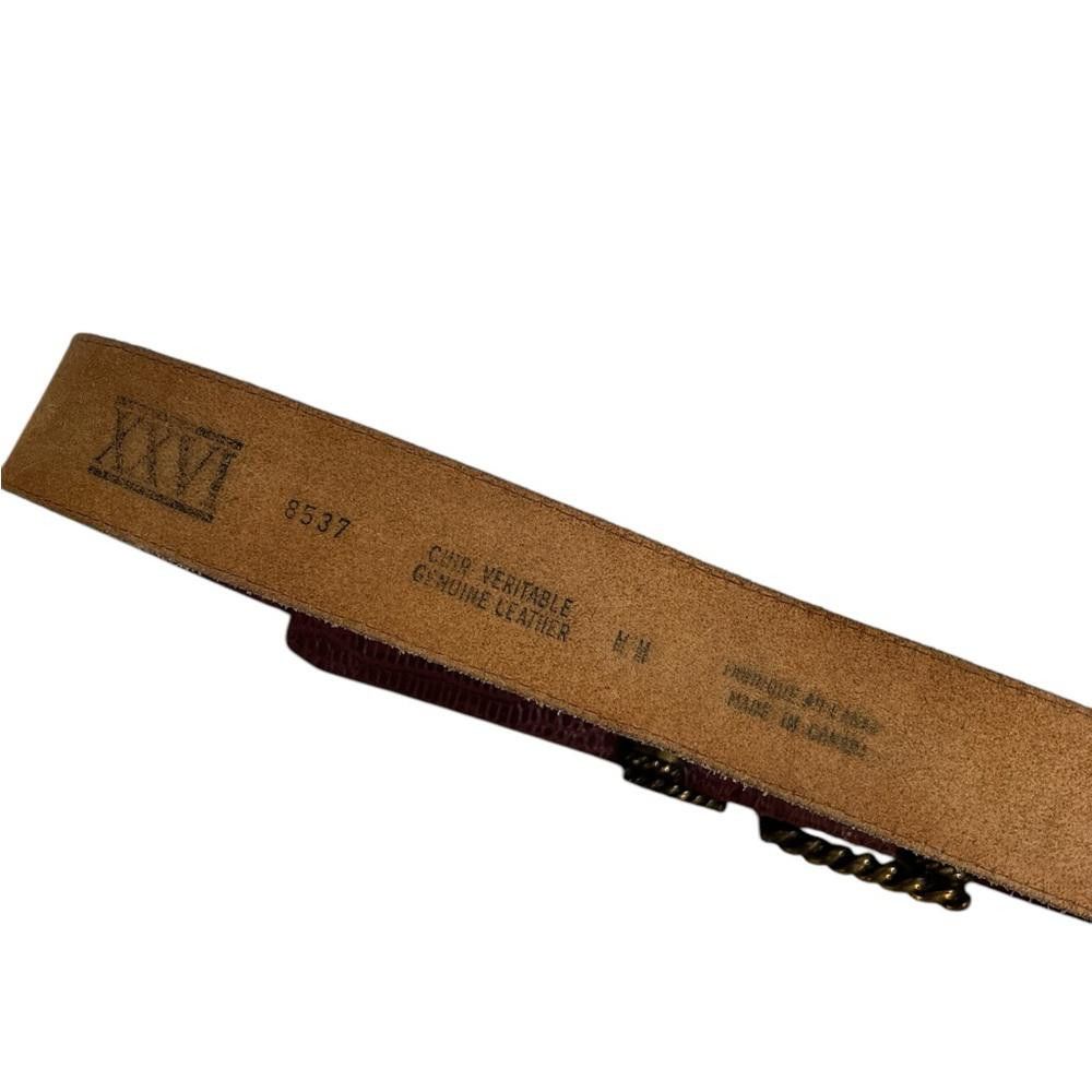 Designer Vintage Leather Belt with Double Buckle Size ONE SIZE - 2 Thumbnail