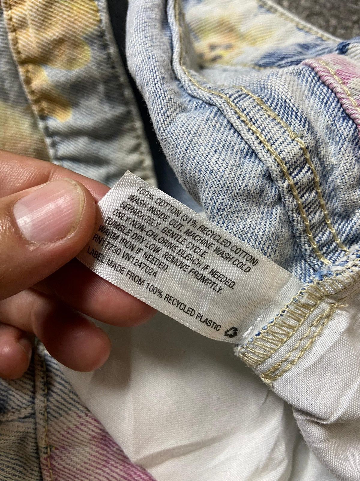 Designer × Japanese Brand × Vintage Wild Fable 70’s Flowers Inspired Tapered Jeans (129) Size US 32 / EU 48 - 3 Thumbnail