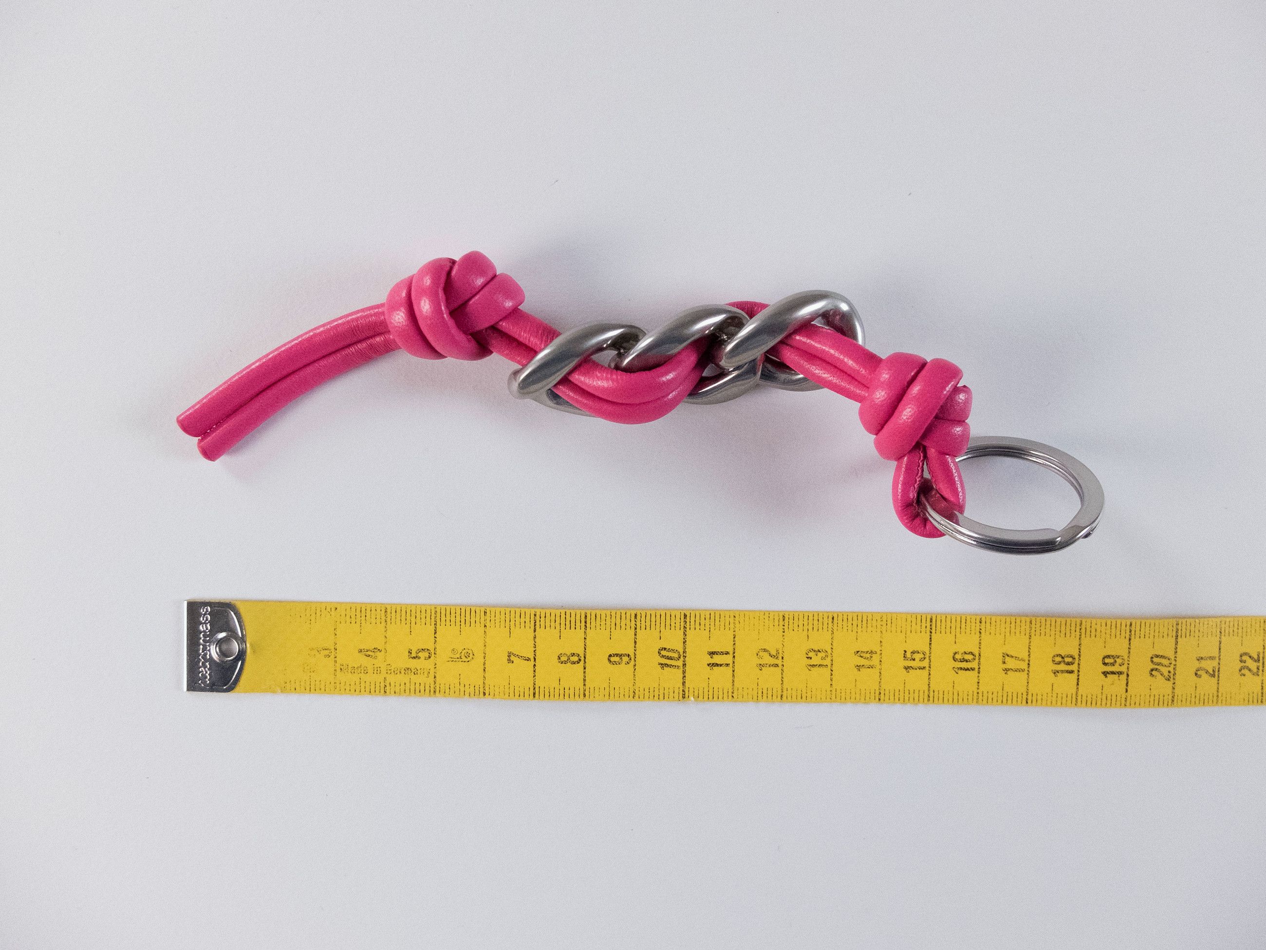 Bottega Veneta BOTTEGA VENETA pink & silver nappa leather knotted keyring q Size ONE SIZE - 5 Thumbnail