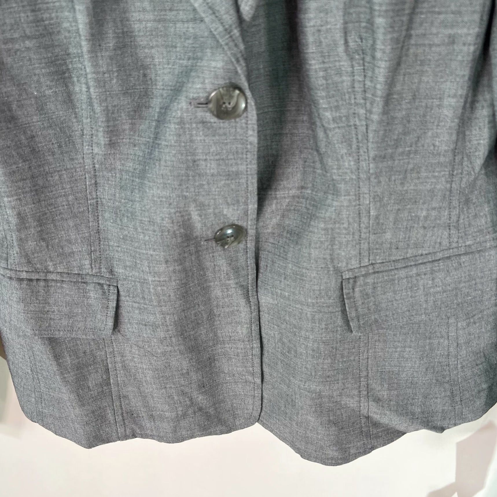 Jones New York Jones New York Womens Blazer Long Sleeve Stretch Two Button Gray 14P Size XL / US 12-14 / IT 48-50 - 5 Thumbnail