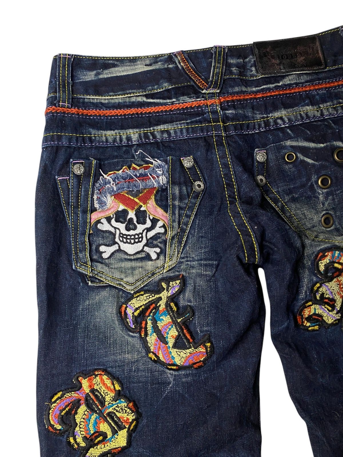 If Six Was Nine 2000's Riobera Seawash Patchwork Flared Jeans Size US 28 / EU 44 - 10 Thumbnail