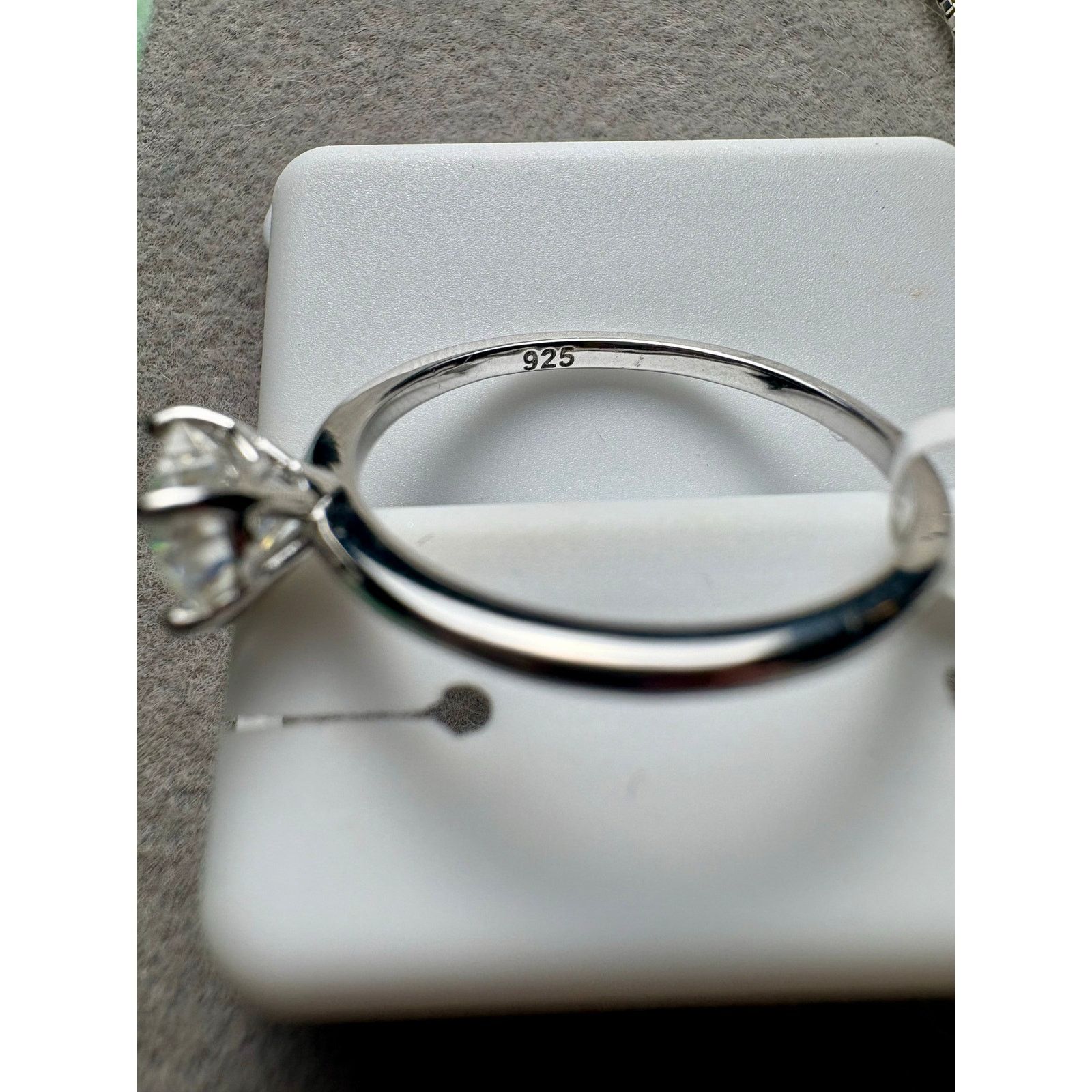 Jewelry Moissanite Heart 3PC Set: Ring, Necklace & Earrings - Silver Size ONE SIZE - 6 Thumbnail