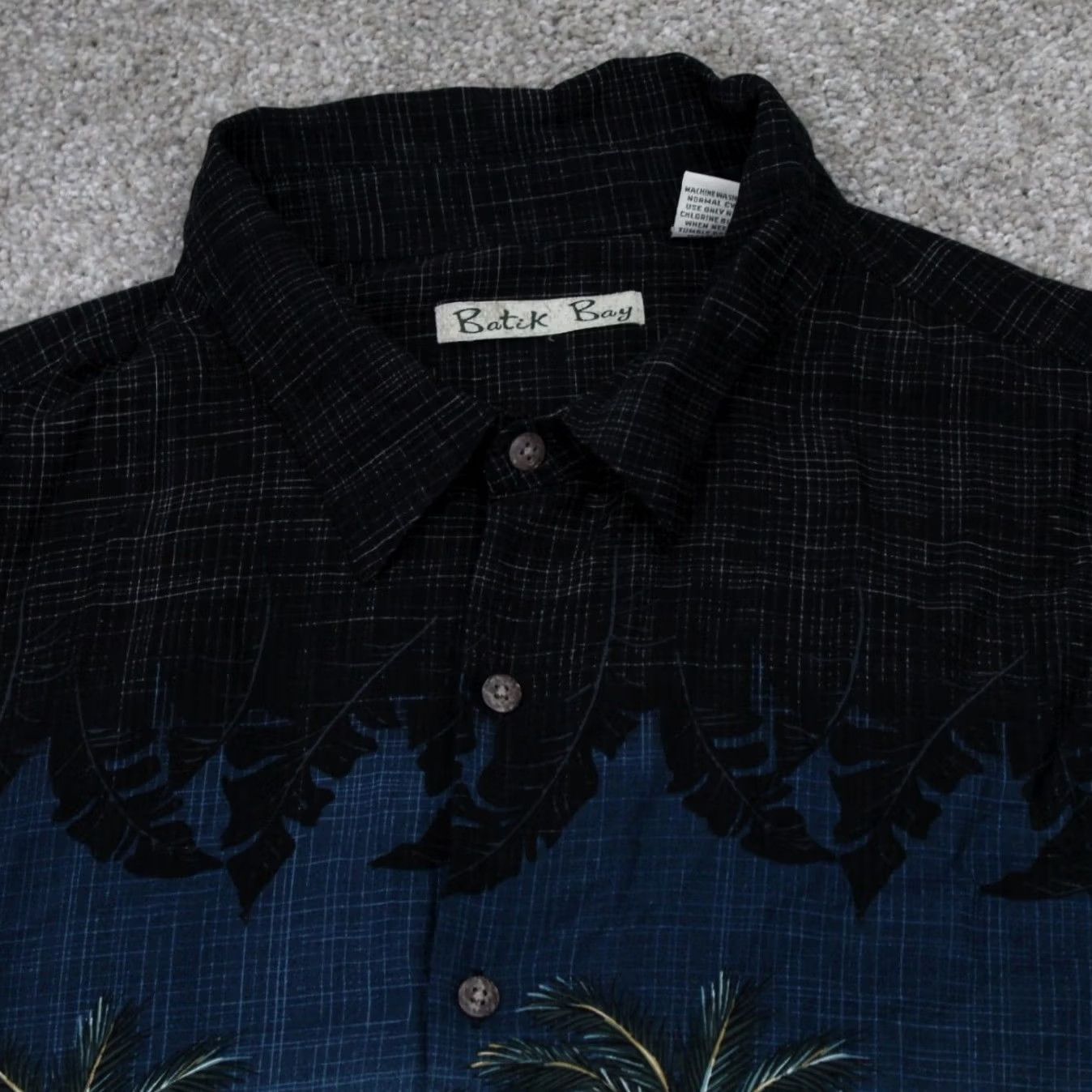 Vintage Batik Bay Hawaiian Shirt Mens 2XL Black Short Sleeve Button-Up Rayon Floral Shirt Mens Size US XXL / EU 58 / 5 - 6 Thumbnail
