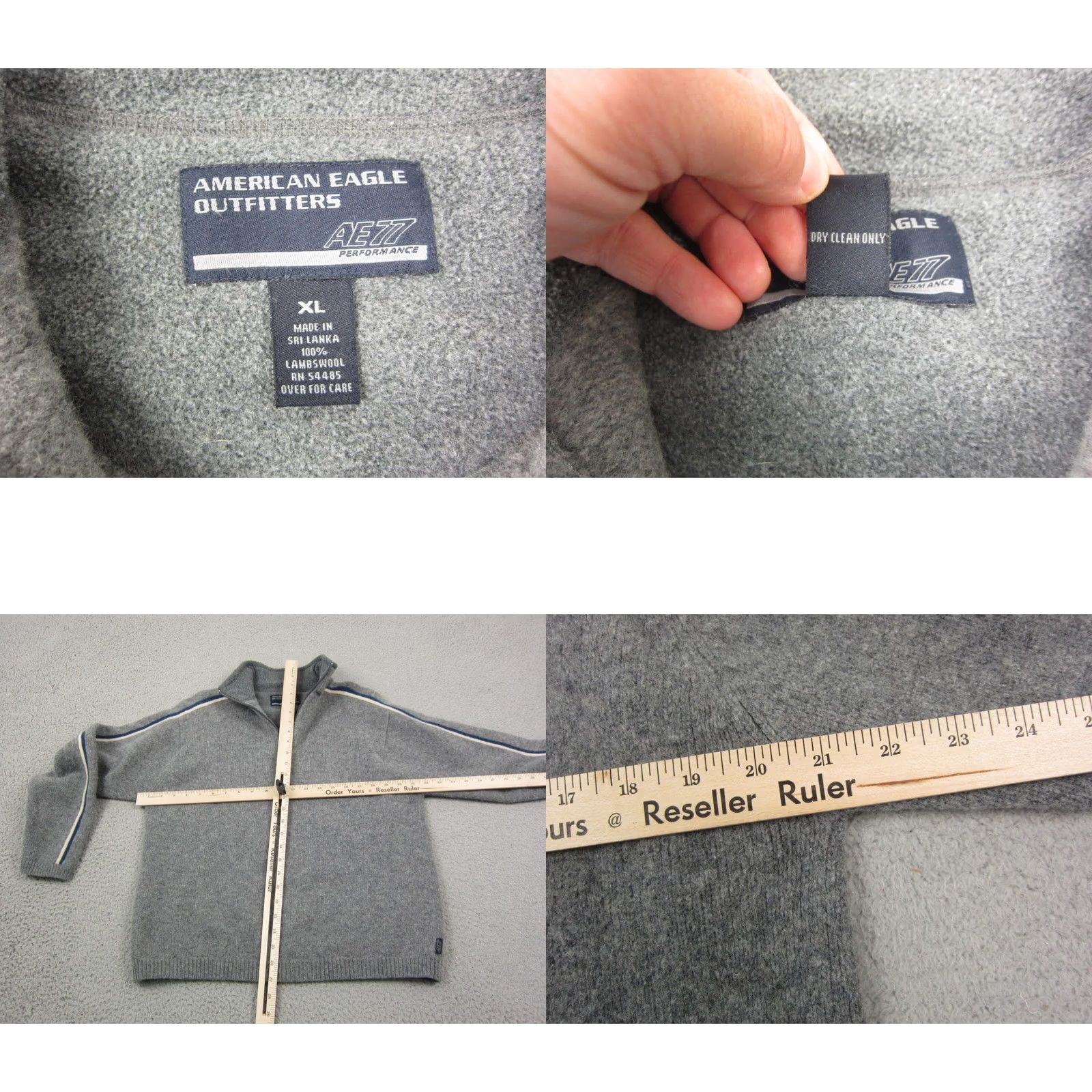 American Eagle Outfitters Vintage American Eagle Sweatshirt Mens Extra Large Gray AE77 Lambswool Stripe Size US XL / EU 56 / 4 - 8 Thumbnail