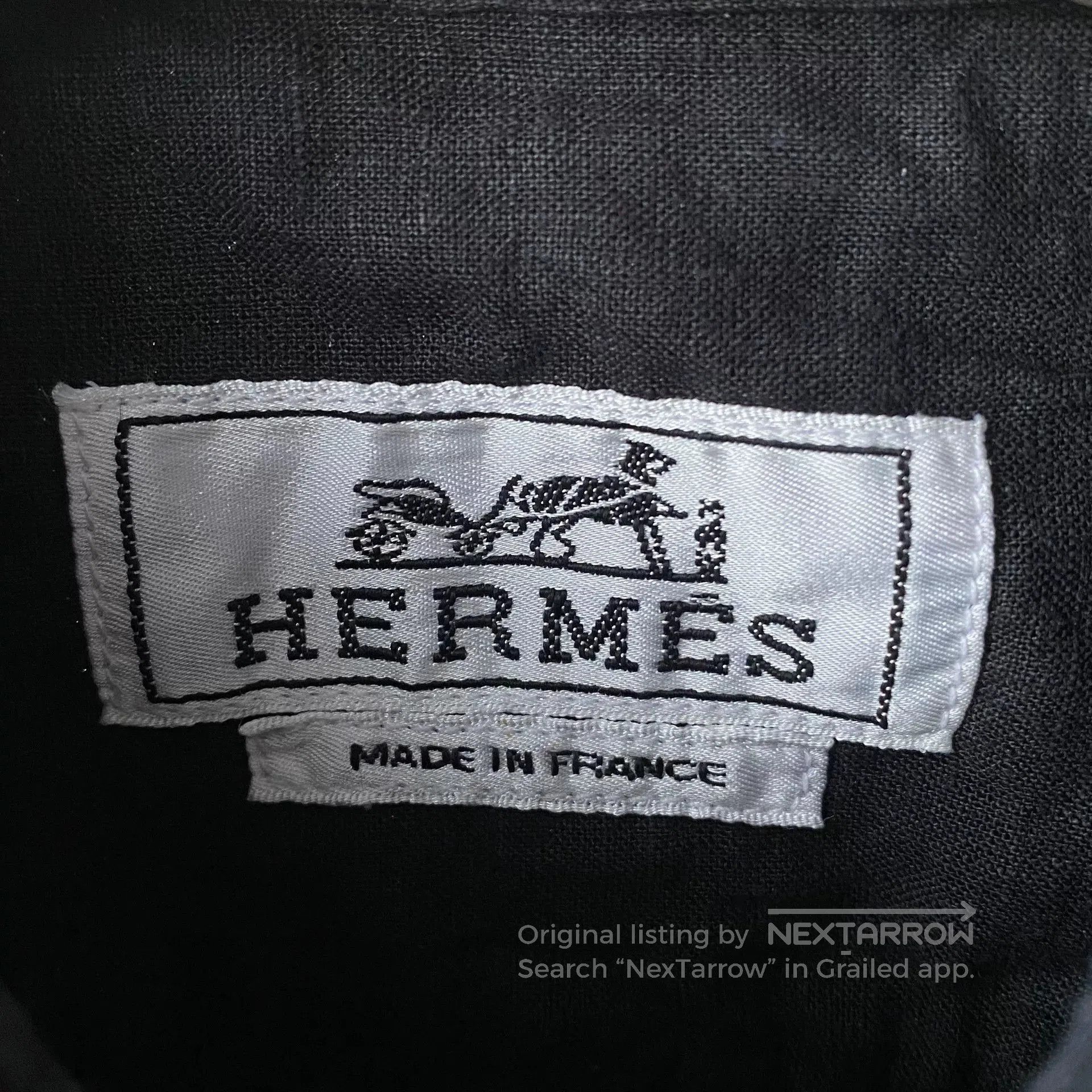 Hermes Hermes Black Linen Stitch Stripe Shirt. Size US M / EU 48-50 / 2 - 3 Thumbnail