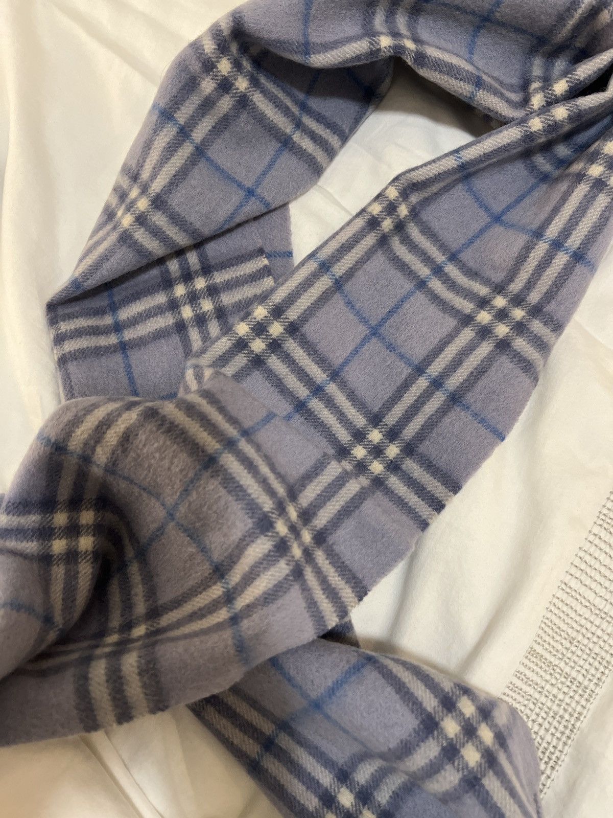 Burberry Burberry Nova Plaid Scarf Purple Grey Blue Size ONE SIZE - 4 Thumbnail