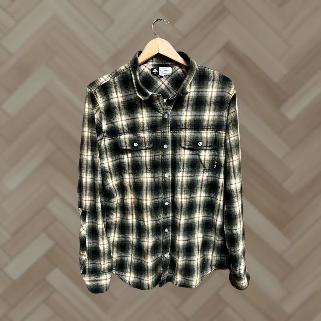 Vintage LRG Mens Green Plaid Long Sleeve Button-Up Flannel Size L Size US L / EU 52-54 / 3 - 1 Thumbnail