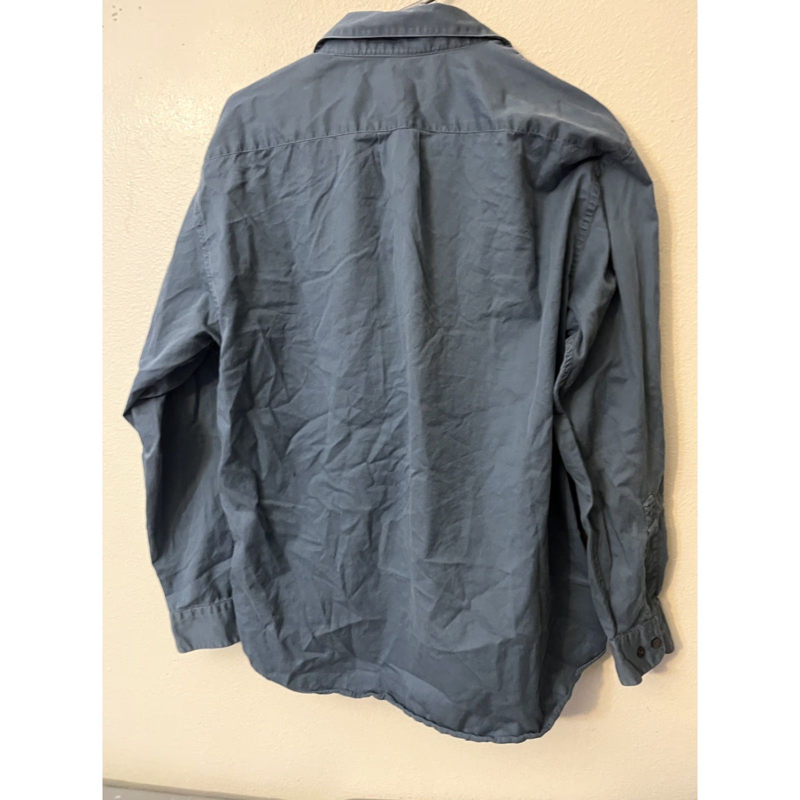 Perry Ellis Perry Ellis Shirt Men’s Button-Down Long Sleeve Blue Slim Fit Regular Size L 16.5 Button-Up Knit Cotton Spandex Size US L / EU 52-54 / 3 - 3 Thumbnail