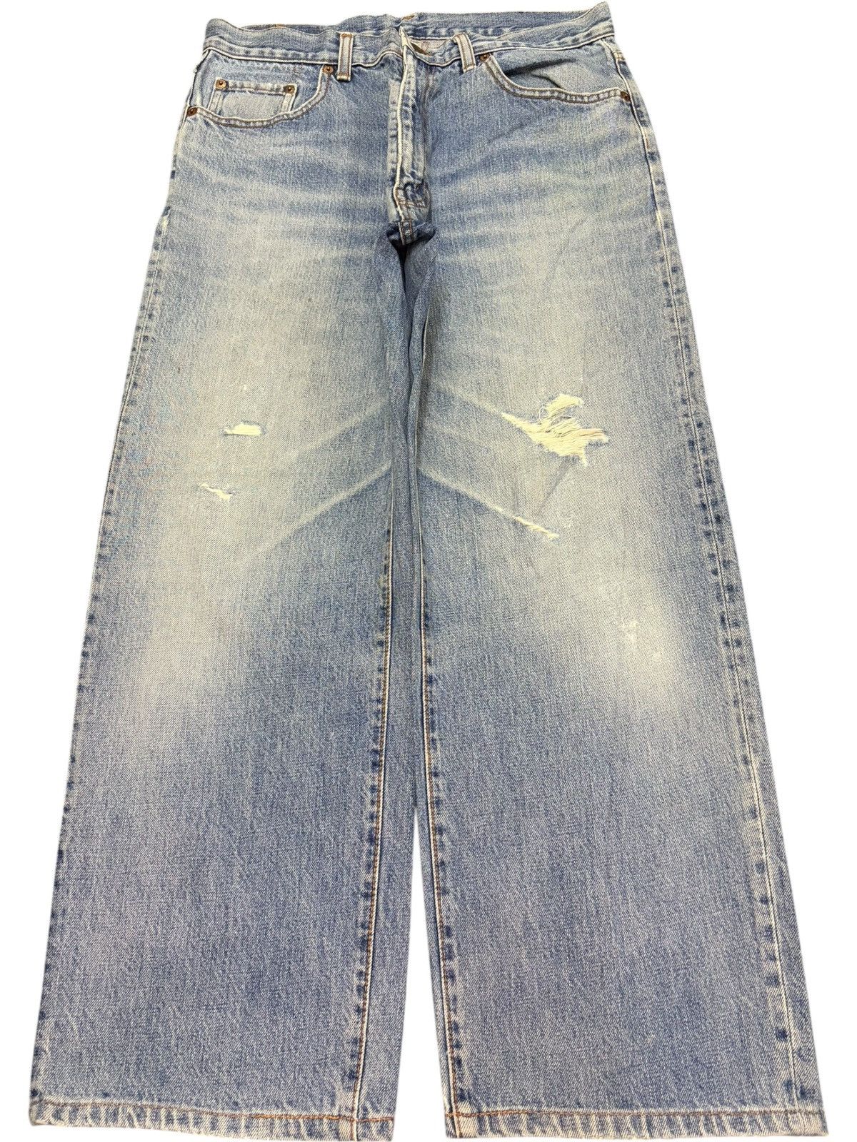 Edwin Vintage Japanese Brand Faded Wash Distress Loose Jeans Size US 31 - 1 Thumbnail