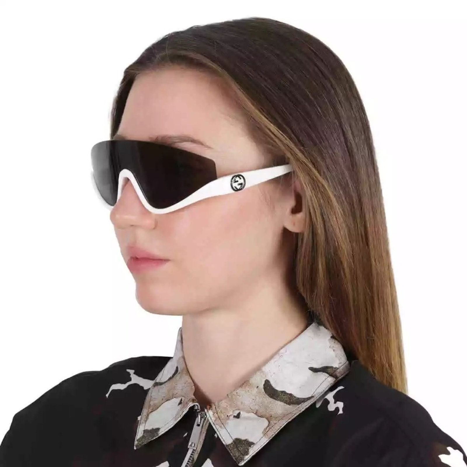 Gucci BRAND NEW GUCCI GG1650S 007 White Grey Unisex Sunglasses Size ONE SIZE - 1 Thumbnail