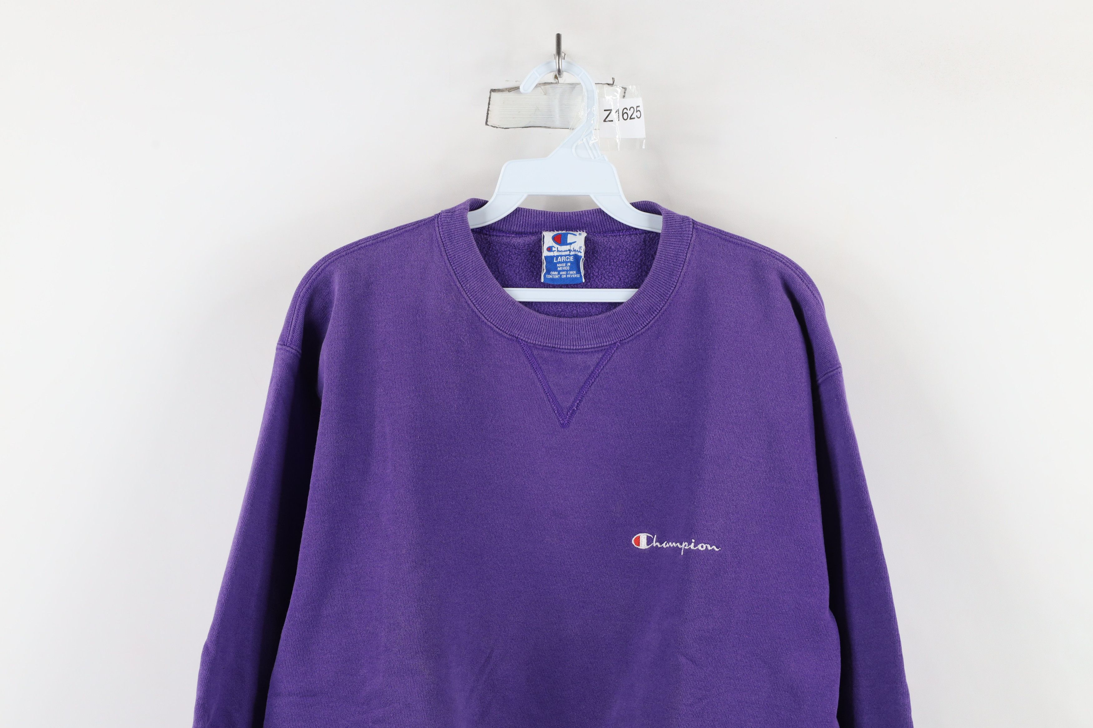 Champion × Vintage Vintage 90s Champion Spell Out Crewneck Sweatshirt Purple Size US L / EU 52-54 / 3 - 2 Thumbnail