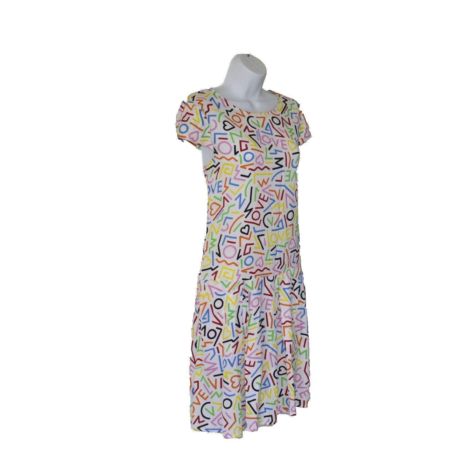 Love Moschino LOVE MOSCHINO Love Printed White Cap Sleeve Mini Dress Sz 8 Size M / US 6-8 / IT 42-44 - 2 Thumbnail