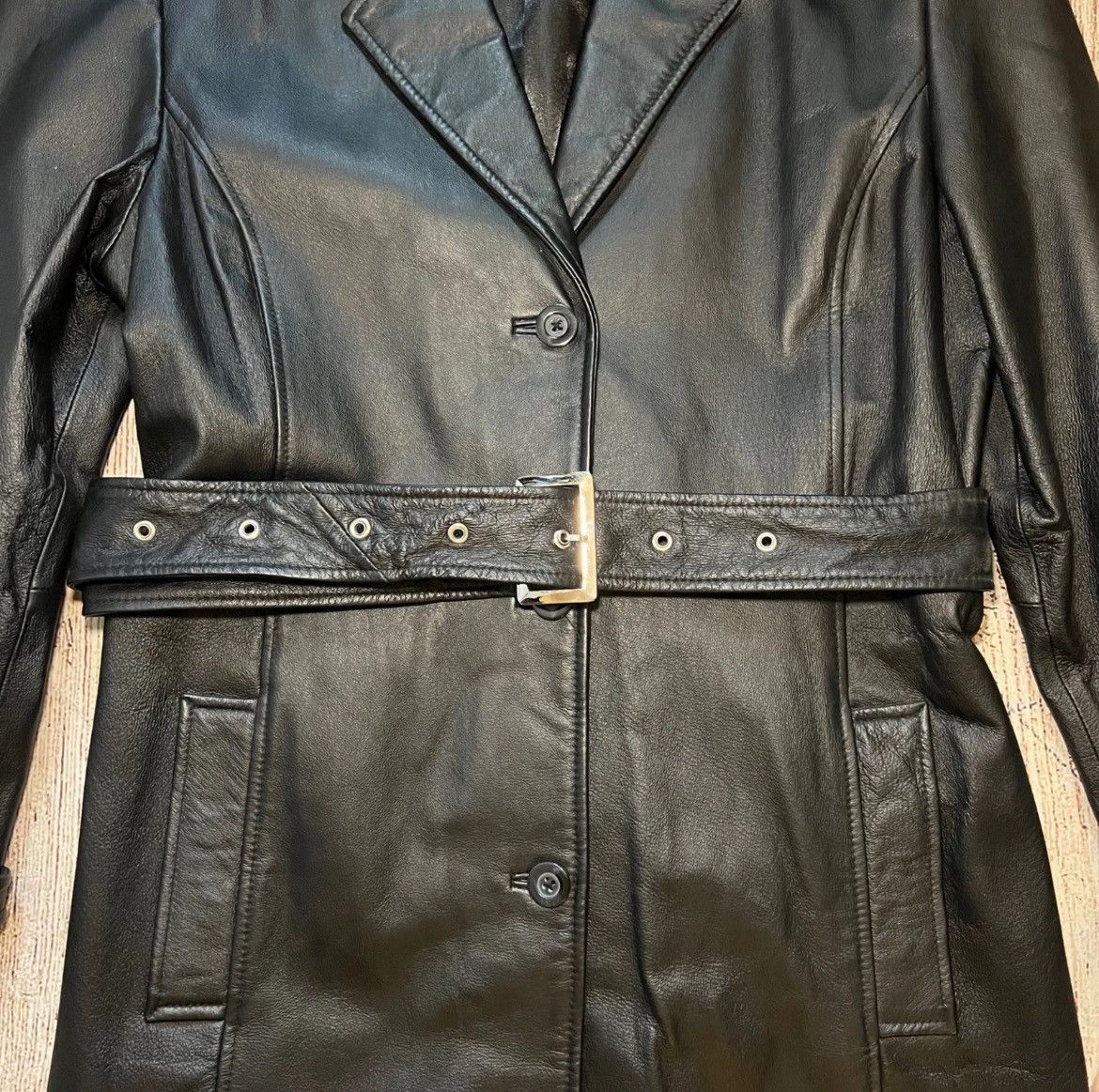 Other VTG 90s Terry Lewis Luxuries Leather Trench Coat Womens M Size M / US 6-8 / IT 42-44 - 2 Thumbnail