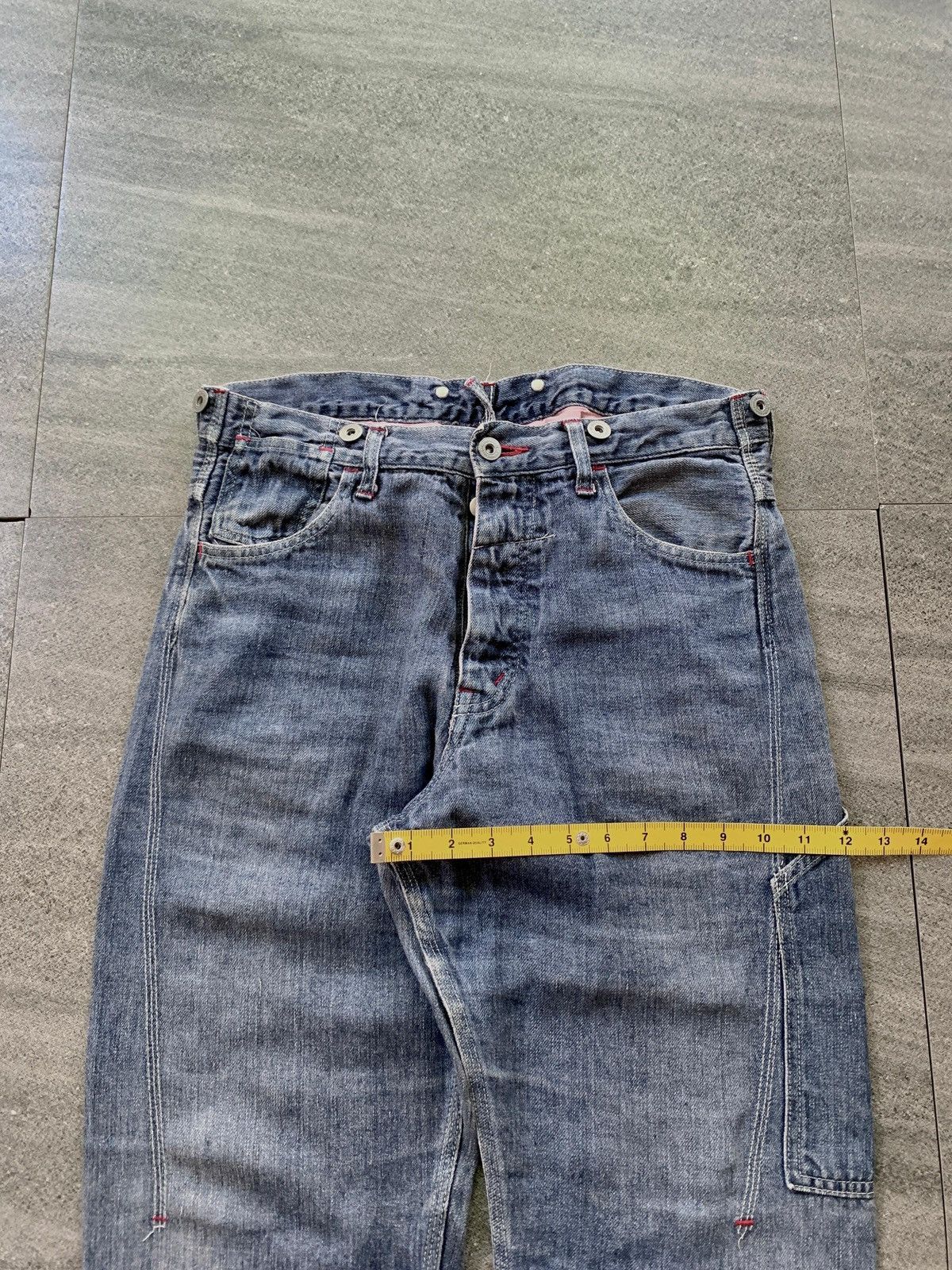 Junya Watanabe FREE TAX! Buckle Back Carpenter Linen Denim Pants Size US 31 - 16 Thumbnail