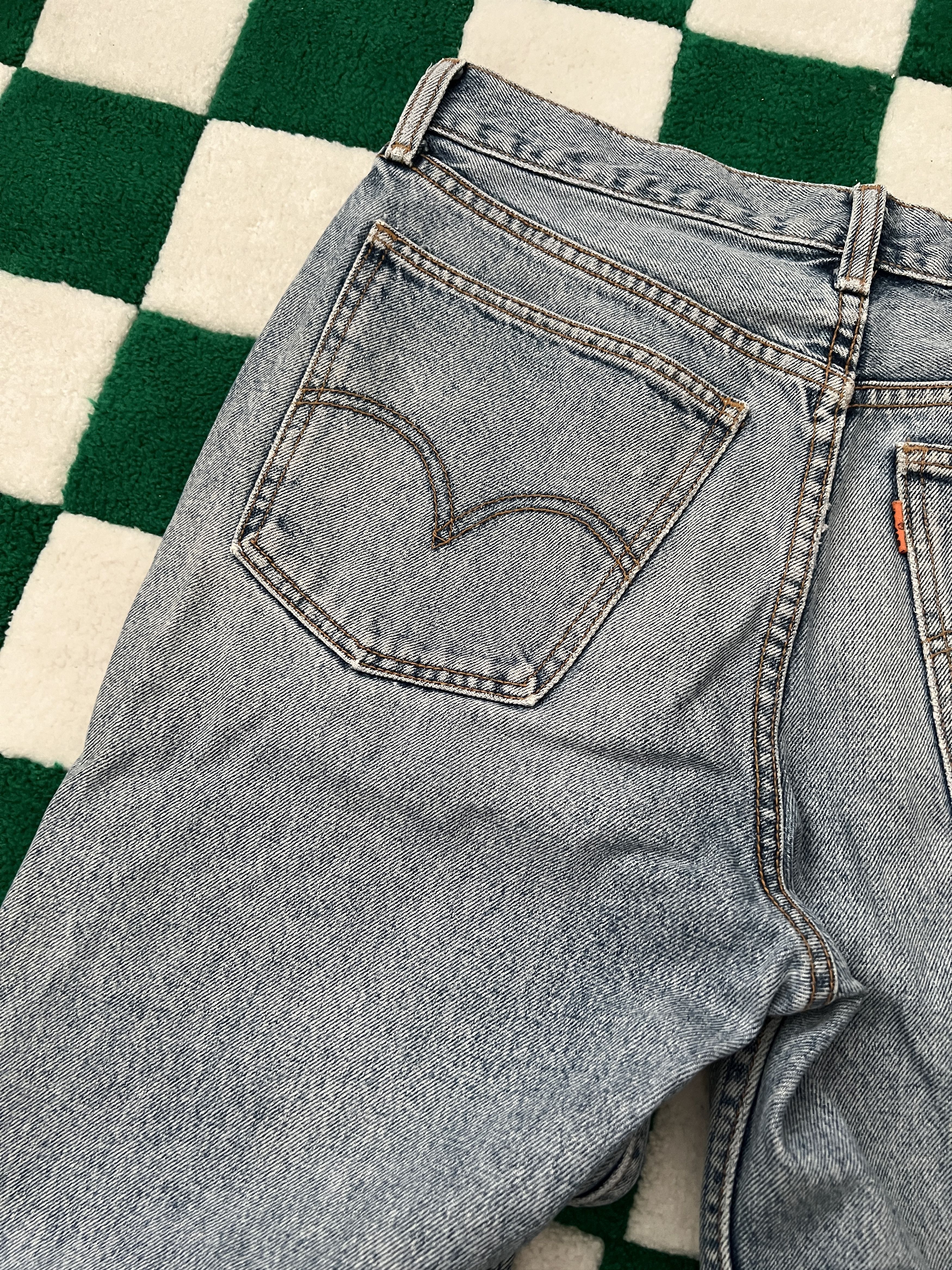 Levi's Vintage 90s Levis 627 Washed Denim Jeans Orange tab W34 L32 Size US 34 / EU 50 - 4 Thumbnail