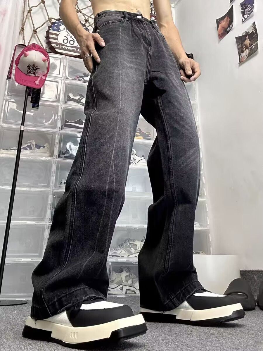 Vintage washed striped linear rare jeans