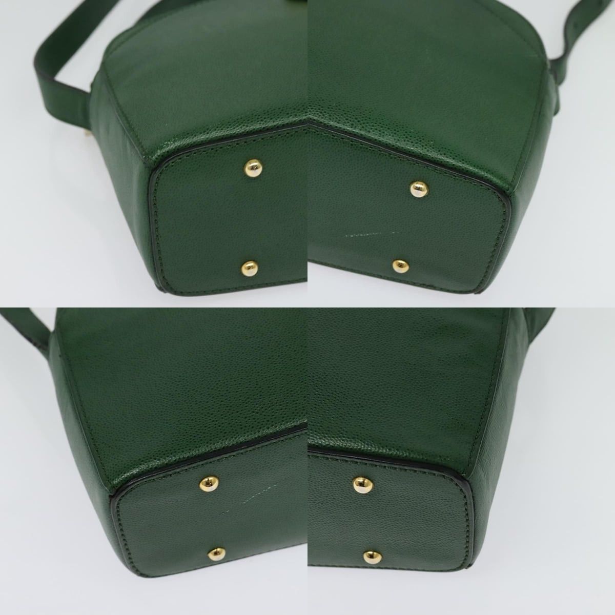 Celine CELINE Shoulder Bag Leather Green Gold Size ONE SIZE - 10 Thumbnail