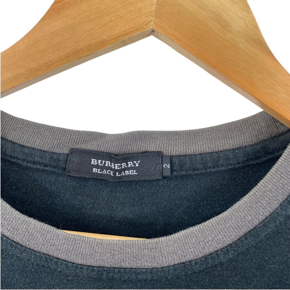 Burberry Vintage BURBERRY BLACK LABEL Box Logo Ringer Tee Shirt Top Size S / US 4 / IT 40 - 8 Thumbnail