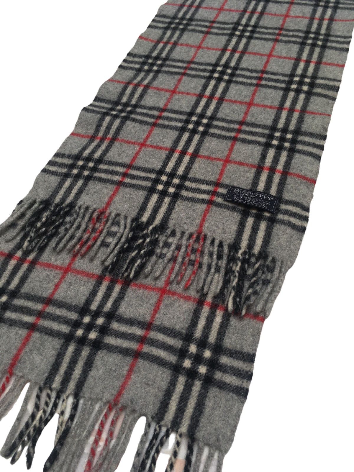 Burberry × Designer × Vintage Rare Design Vintage Brand Burberry's Lamb Wool Scarves 1990s Size ONE SIZE - 4 Thumbnail