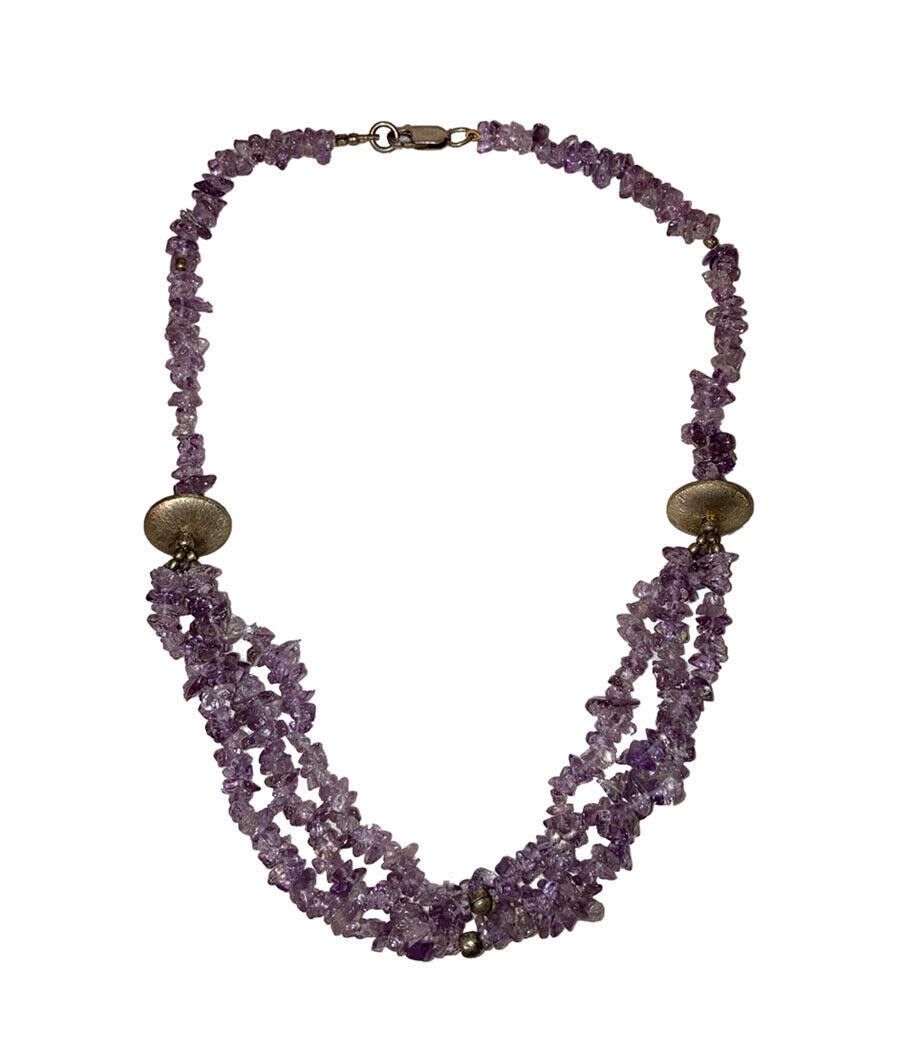 Designer Sterling Silver Amethyst Chip Bead Necklace Size ONE SIZE - 2 Thumbnail