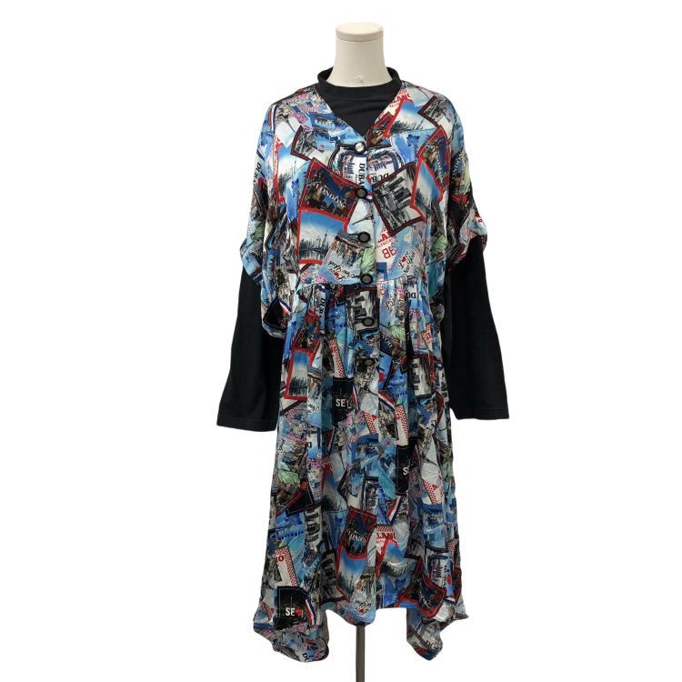 Balenciaga Balenciaga Postcard Print Dress Size XS Size XS / US 0-2 / IT 36-38 - 1 Thumbnail