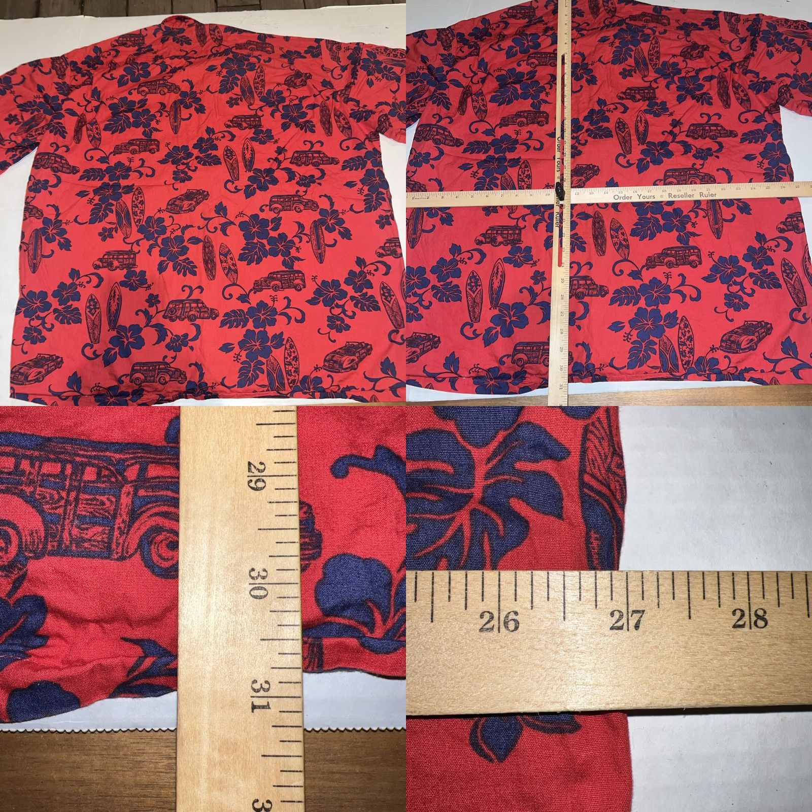 Hilo Hattie VINTAGE Hilo Hattie Hawaiian Aloha Shirt Short Sleeve Red Woodies Surfboards Pattern Medium Men's Size US XXL / EU 58 / 5 - 8 Thumbnail