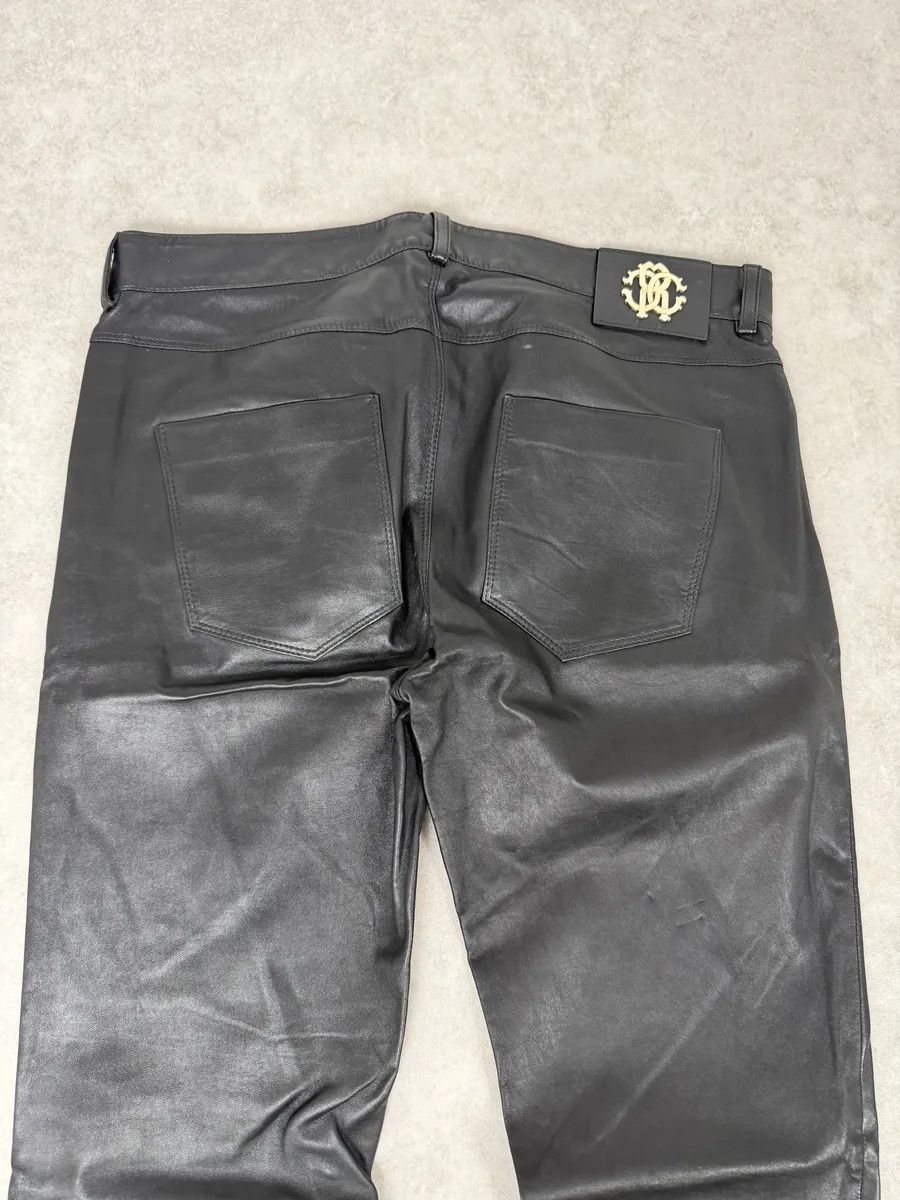 Roberto Cavalli AW2015 Roberto Cavalli Premium Black Biker Leather Pants Size US 33 - 9 Thumbnail