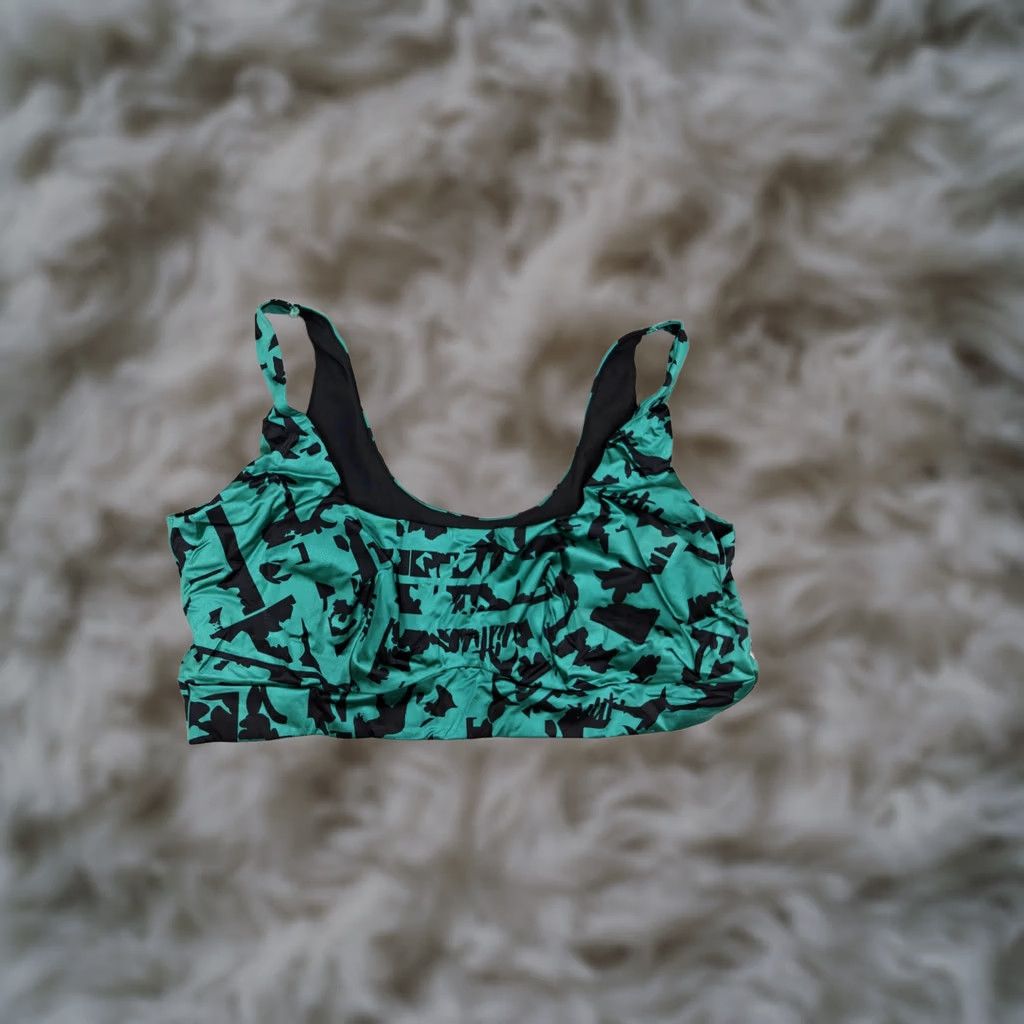 Vintage Yitty Headliner Shaping Midi Bralette Top Womens 3X Green Deep Sea Lizzouette Shapewear Budge Slimming Stretch Knit Geometric Size XXL / US 16-18 / IT 52-54 - 1 Thumbnail