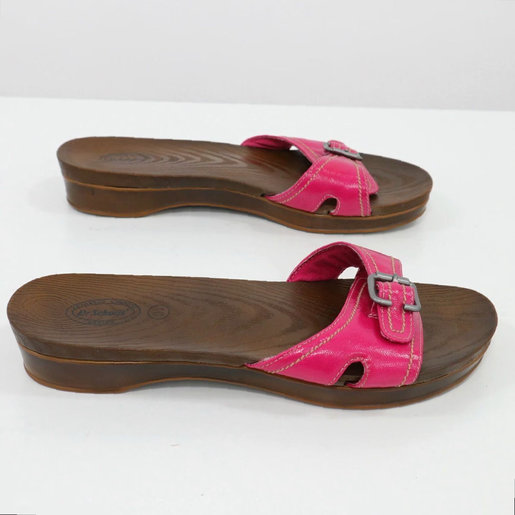 Dr. Scholl's Sandals Womens 10 Hot Pink Buckle Slip On Comfort
