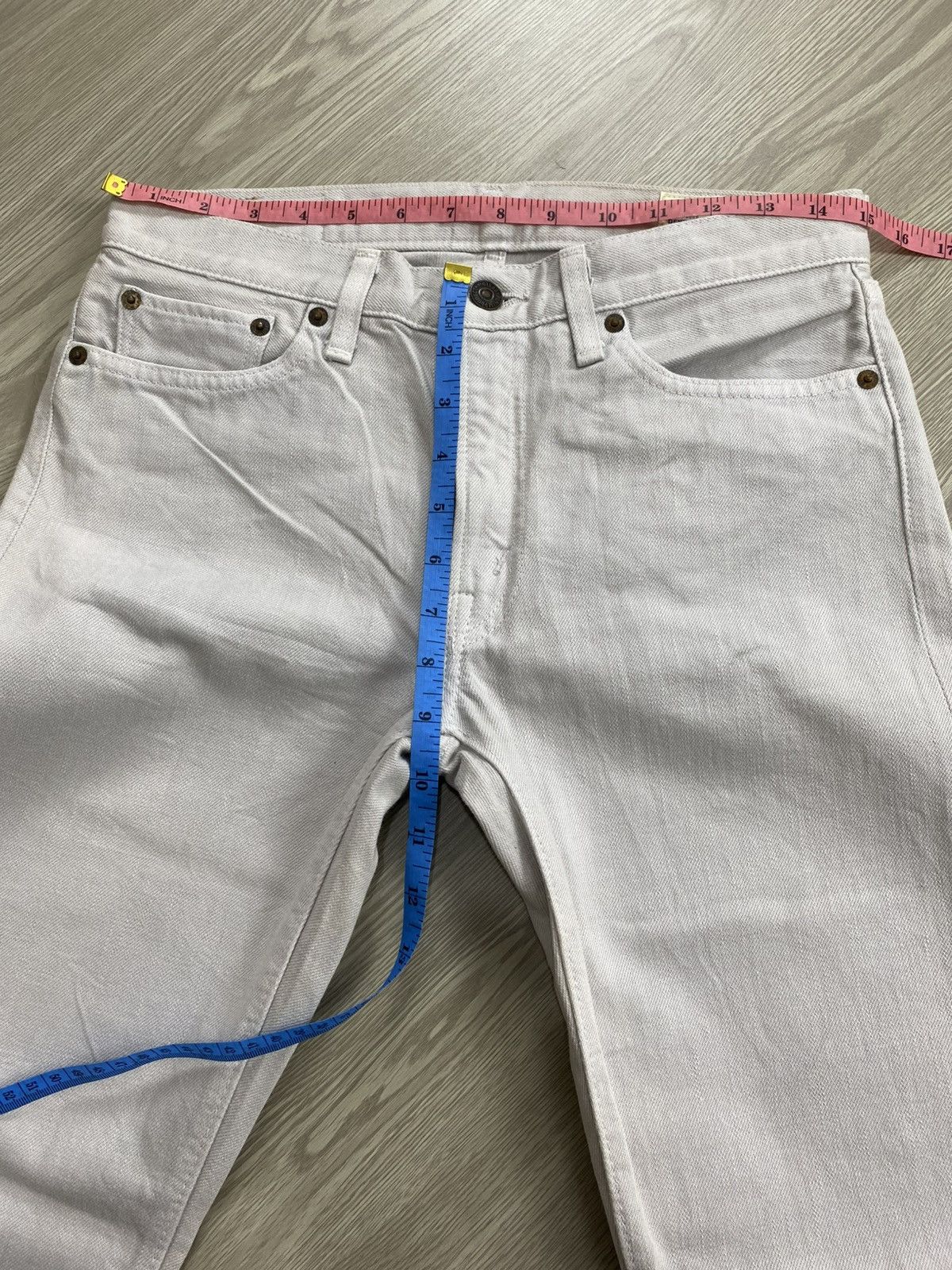 Evan Kinori × Orslow Vintage Orslow Japan Broken White Straight Jeans Size US 29 - 20 Thumbnail