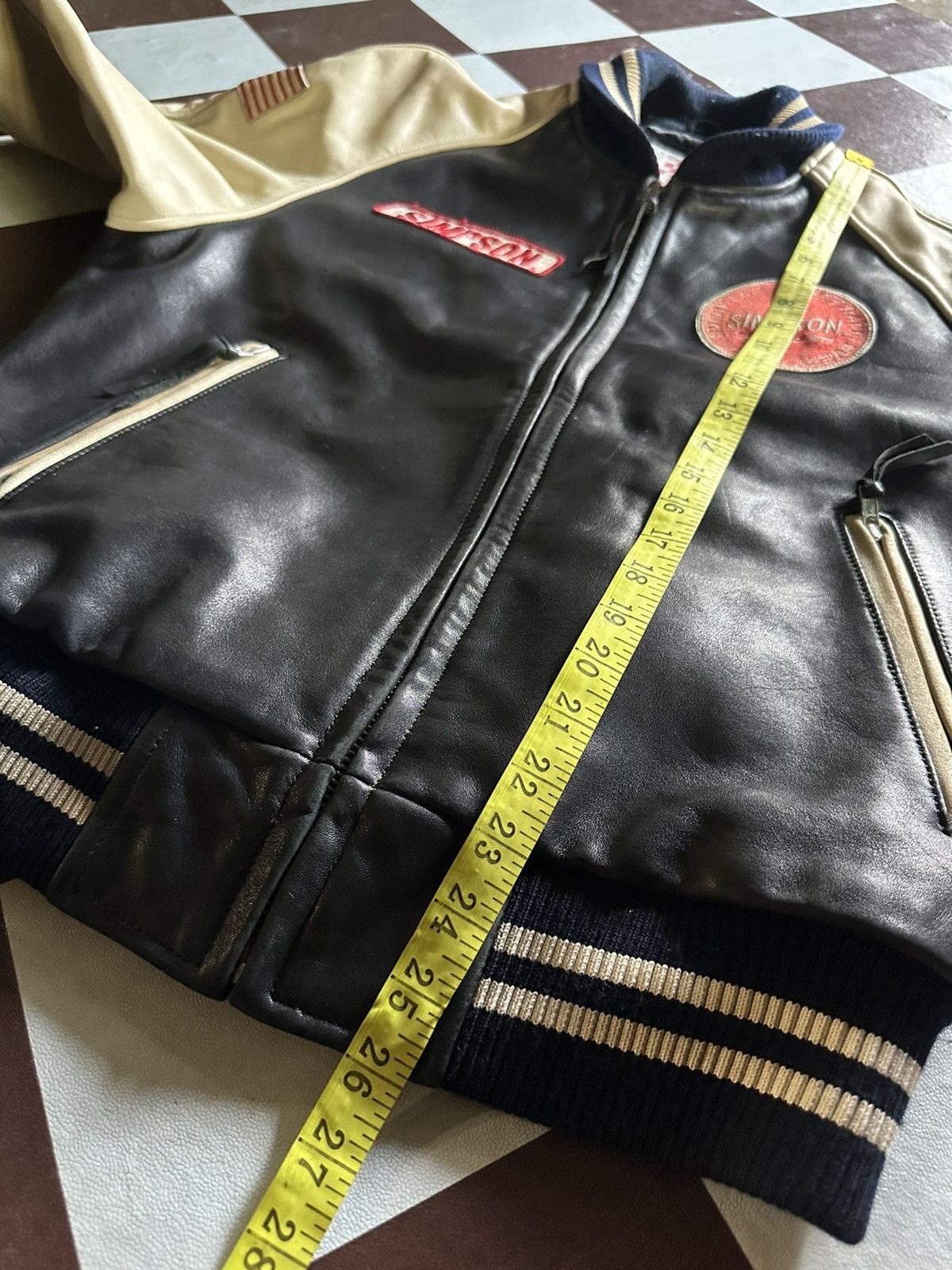 Vintage Vintage Simpson racing leather bomber jacket Size US L / EU 52-54 / 3 - 16 Thumbnail