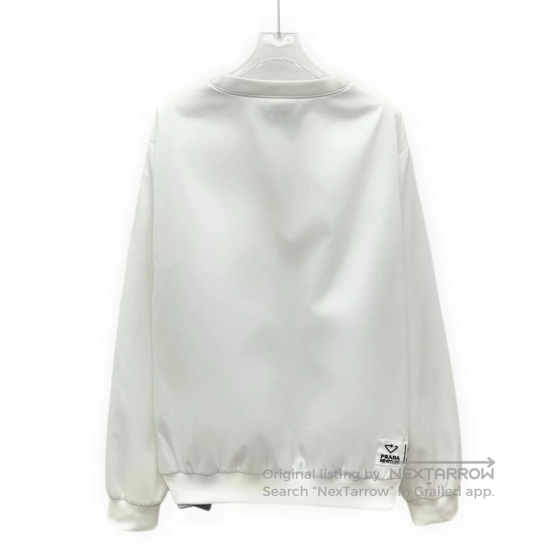 Prada Prada White Pocket Triangle Logo V-neck Long-sleeve Sweats Size US L / EU 52-54 / 3 - 2 Thumbnail