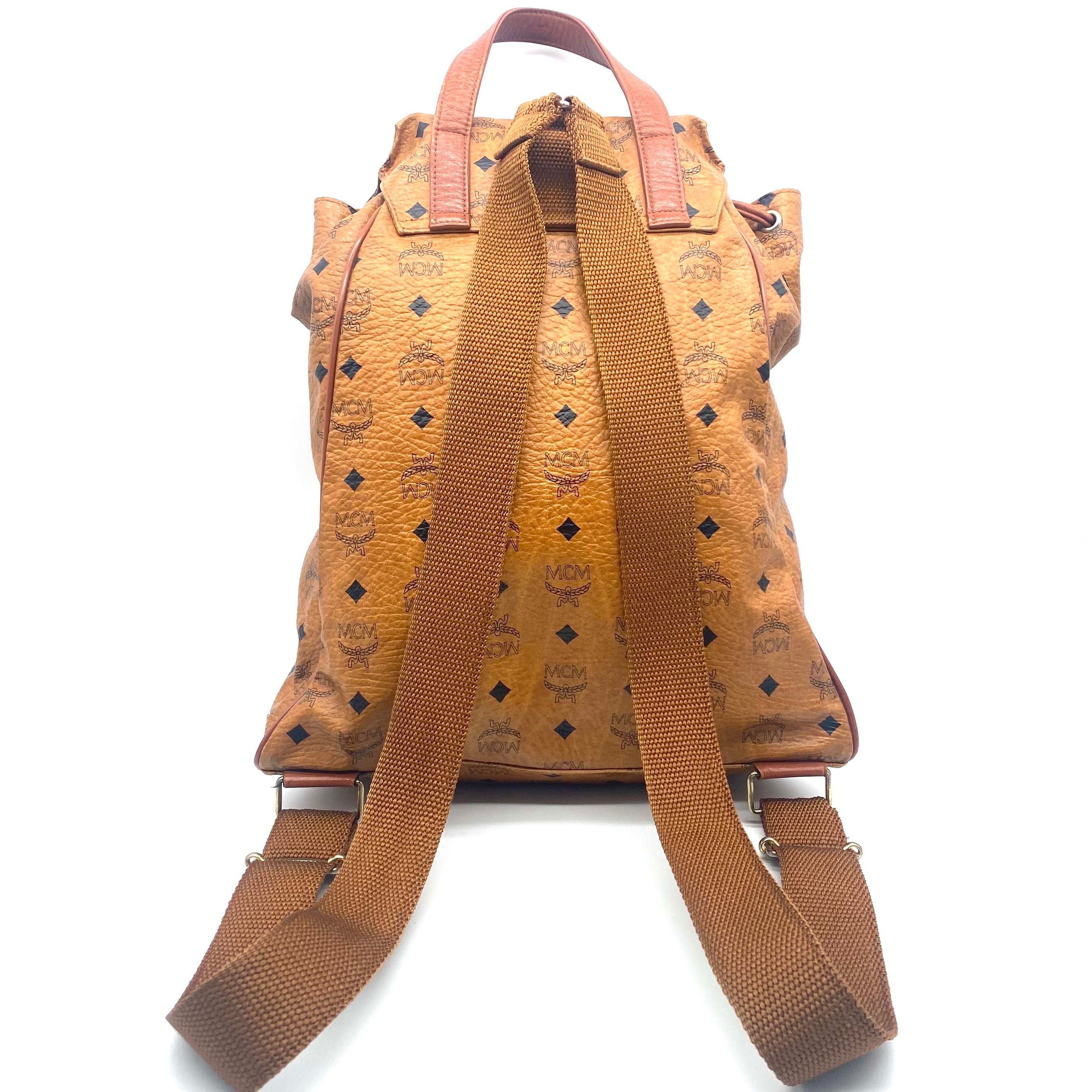 MCM Vintage MCM Visetos Backpack Cognac Size ONE SIZE - 2 Thumbnail