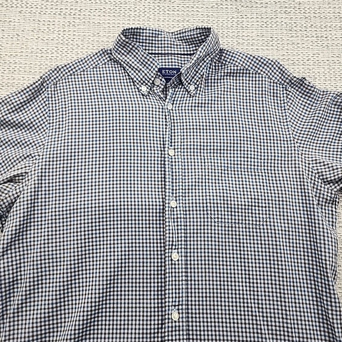 Eton ETON Dress Shirt Mens 16-41 Large Long Sleeve Button Up Plaid Business Casual Shirt Size US L / EU 52-54 / 3 - 4 Thumbnail