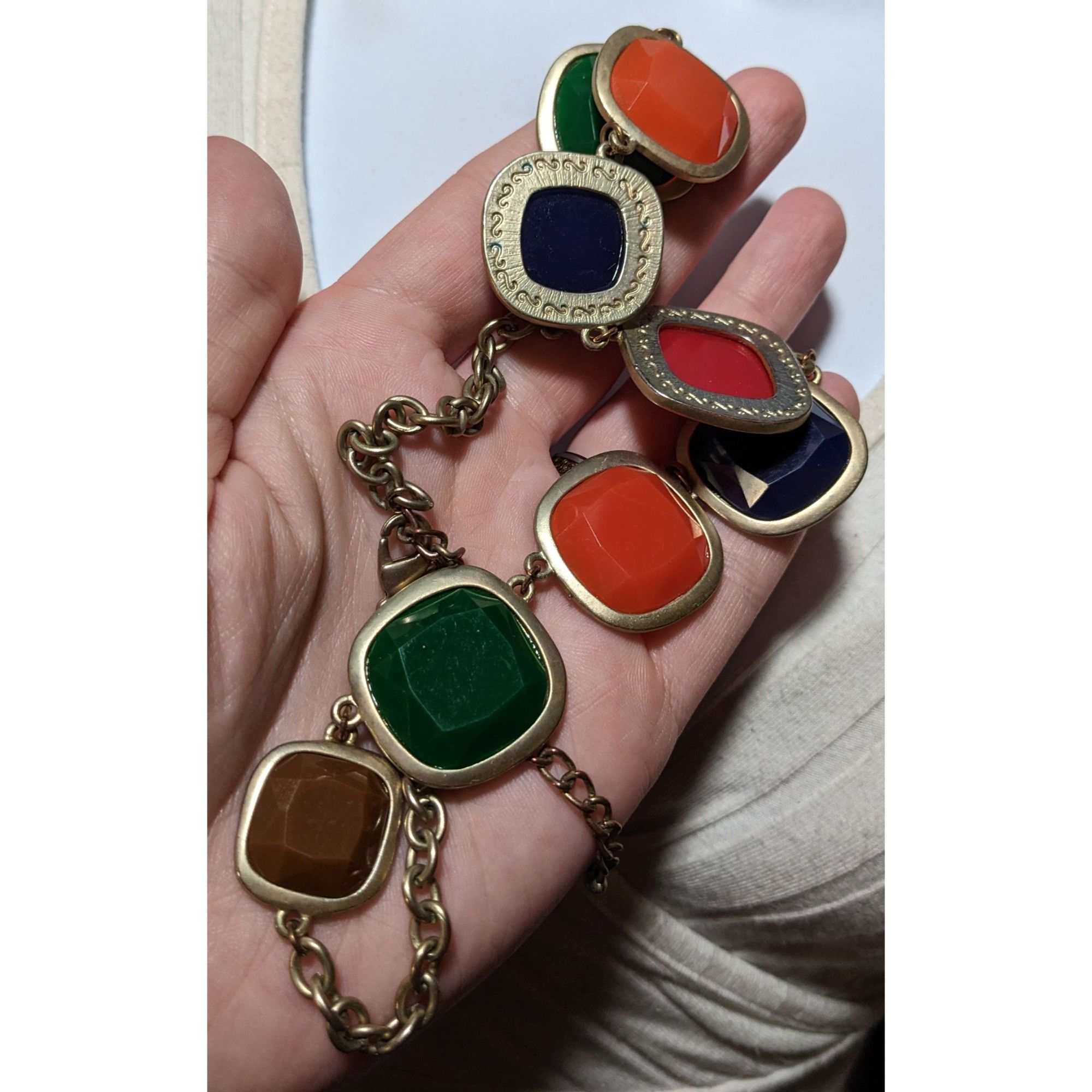 Other Retro Rainbow Chunky Gemmed Statement Necklace Size ONE SIZE - 9 Thumbnail