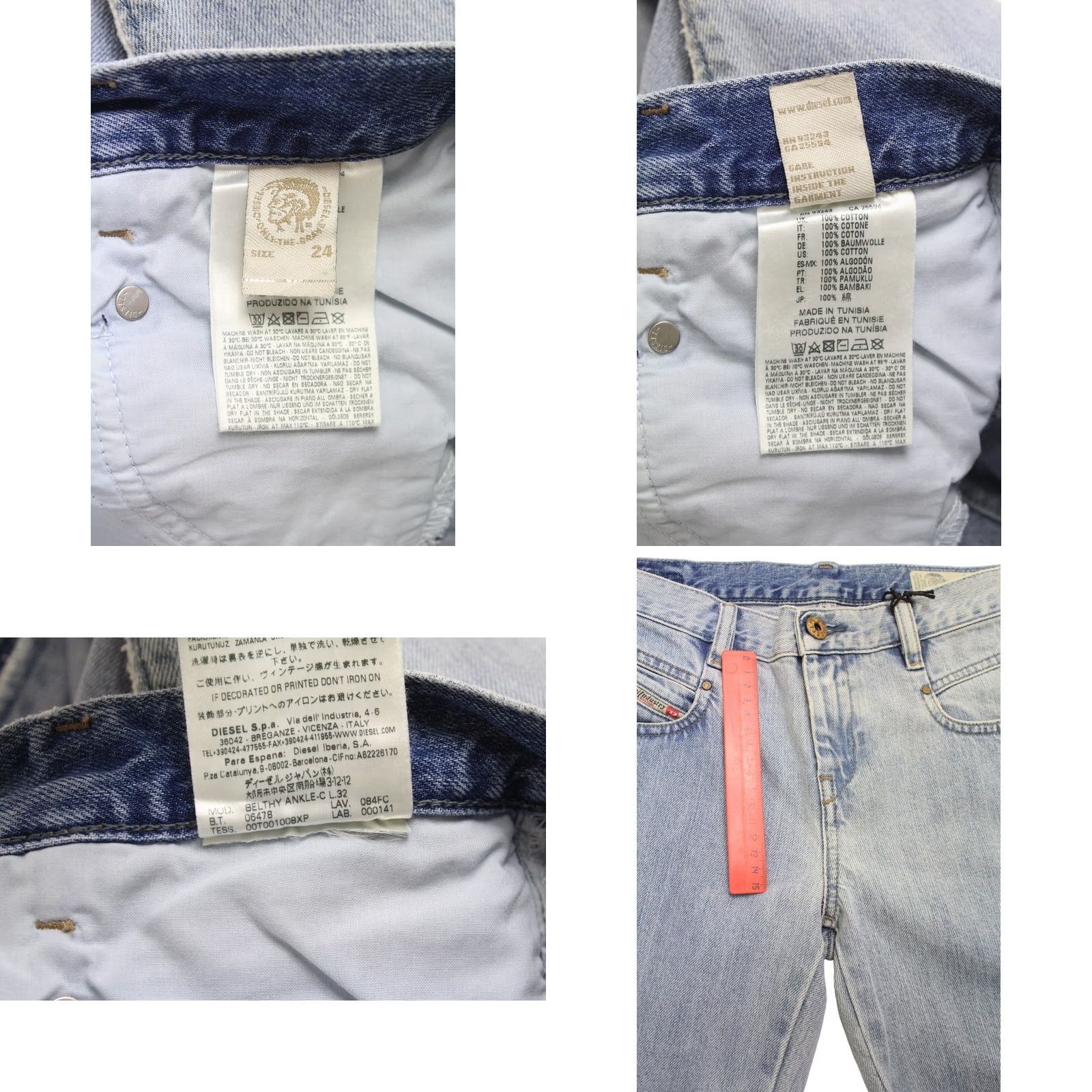 Diesel DIESEL Belthy Ankle-C Regular Slim-Straight Low Waist Jeans Women's W24/L32 blue denim jeans Slim Womens W24/L32 Size 42" / US 20 - 8 Thumbnail