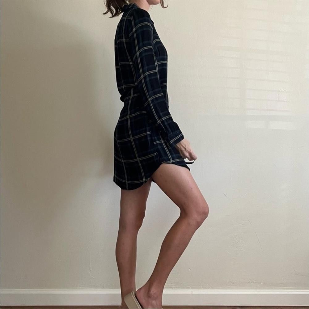 Designer Obey 89 xxs plaid tunic dress button up Size XXS / US 00 / IT 34 - 2 Thumbnail