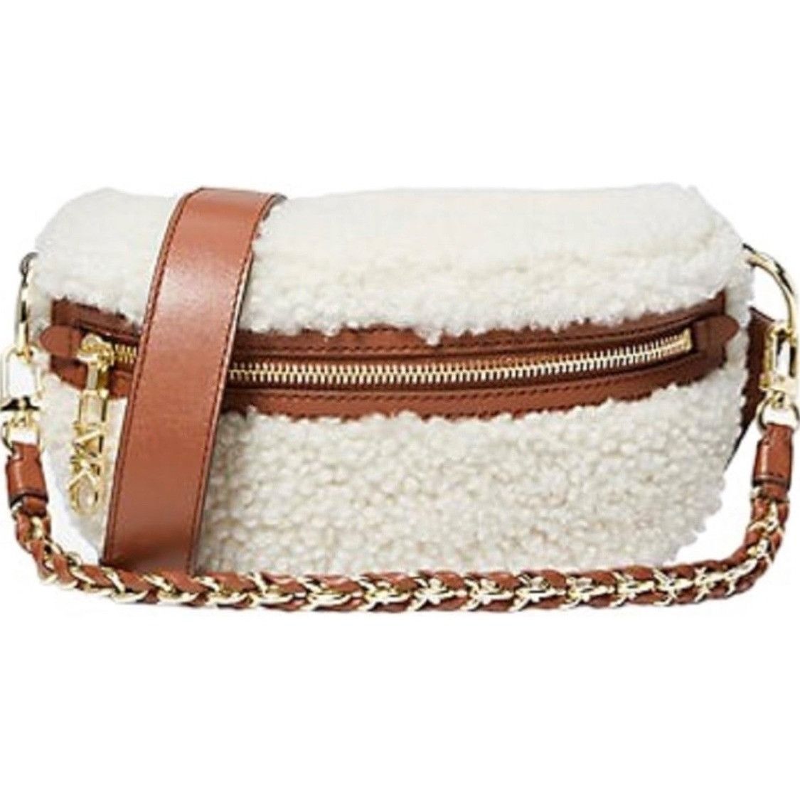 Michael Kors NWT MICHAEL KORS Sling Sherpa Gold Chain Messenger Handbag w Size ONE SIZE - 11 Thumbnail