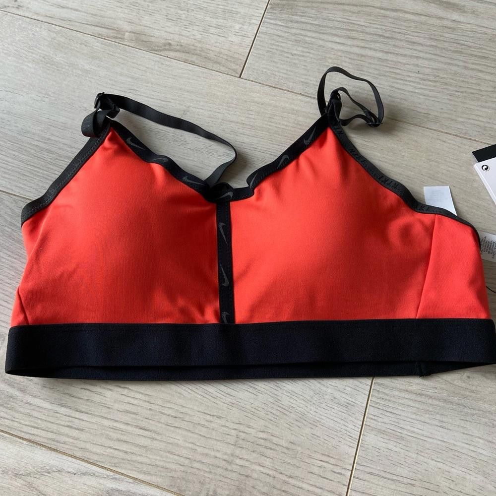 Nike Nike Red and Black Indy Padded Sports Bra Size ONE SIZE - 3 Thumbnail