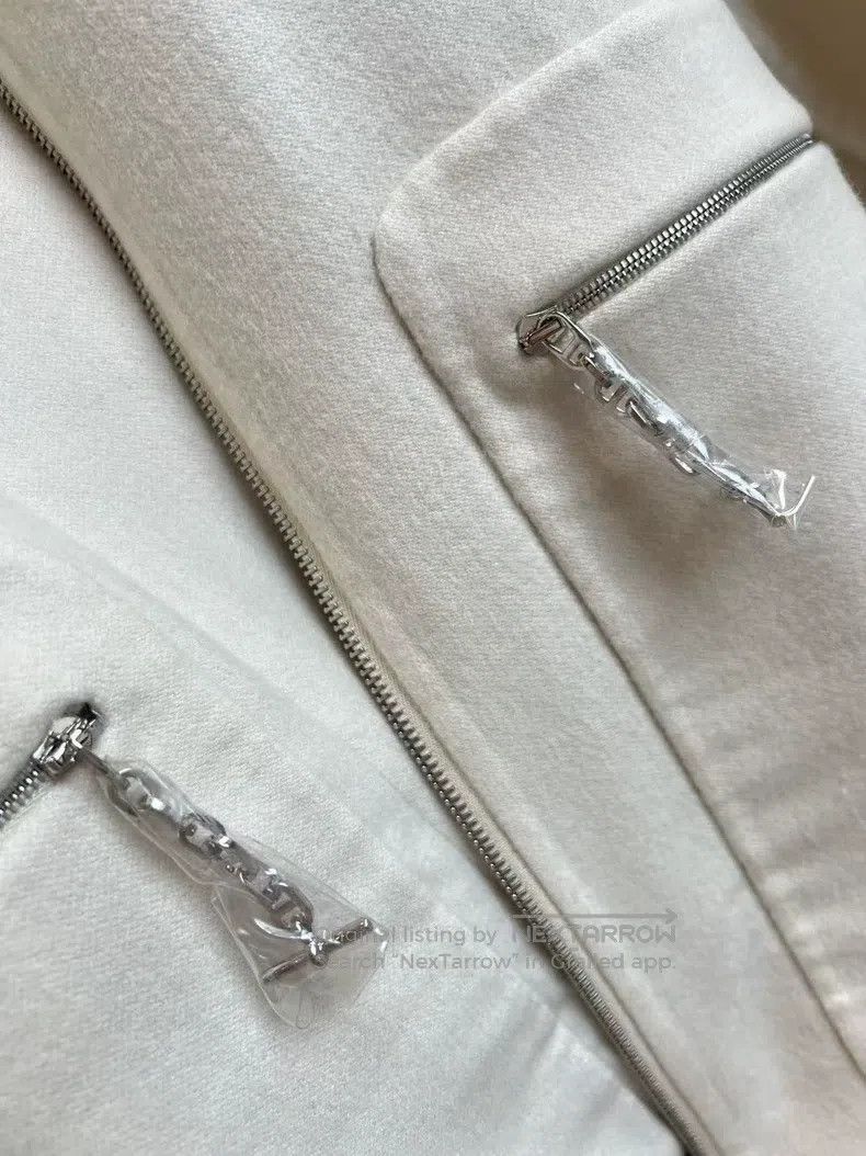 Hermes Hermes Cashmere Coat, Cream White, Pig Nose Button Style Size XXS / US 00 / IT 34 - 5 Thumbnail