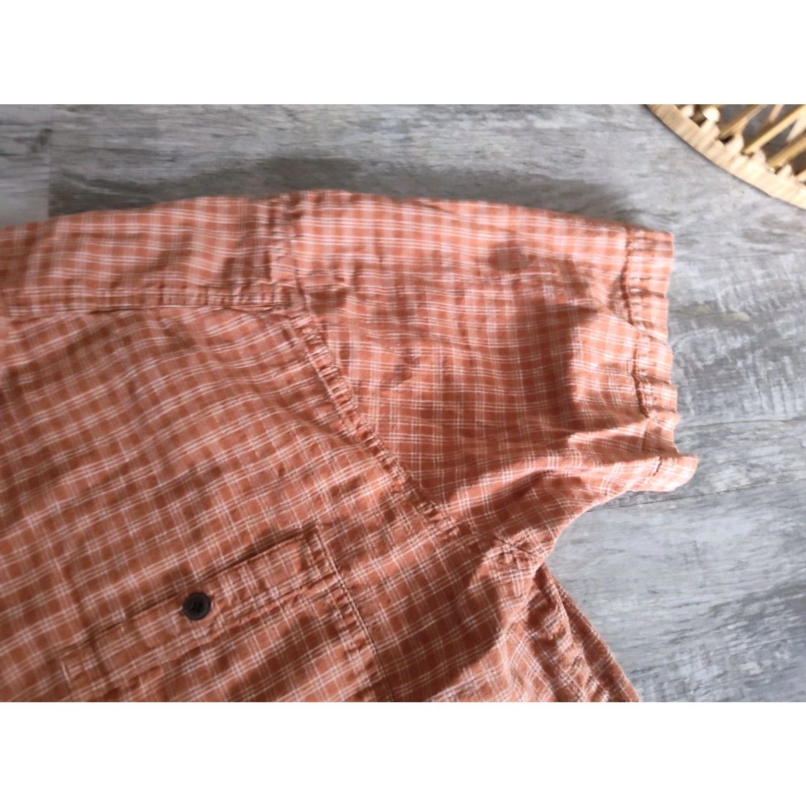 Patagonia Patagonia Shirt Mens L Orange Rust Back Step Plaid Short Sleeve Hemp Organic Button-Up Casual All Seasons Size US L / EU 52-54 / 3 - 5 Thumbnail