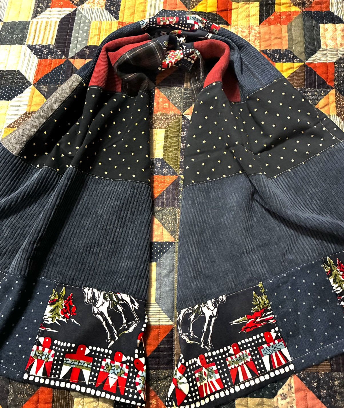 RRL Ralph Lauren CUSTOM RRL/ RL PATCHWORK SCARF (100% UPCYCLED RRL FABRIC) Size ONE SIZE - 4 Thumbnail