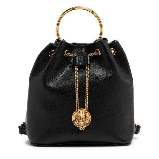 Chloe Chloe Bracelet Black Grained Leather Backpack New & Authenti Size ONE SIZE - 1 Thumbnail