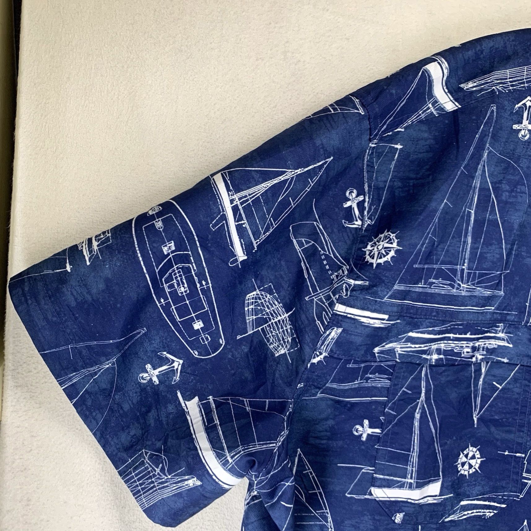 Chaps Mens Shirt Outdoor Fishing All Over Nautical Print Lightweight Thin Pockets 3XL Size US XXL / EU 58 / 5 - 7 Thumbnail
