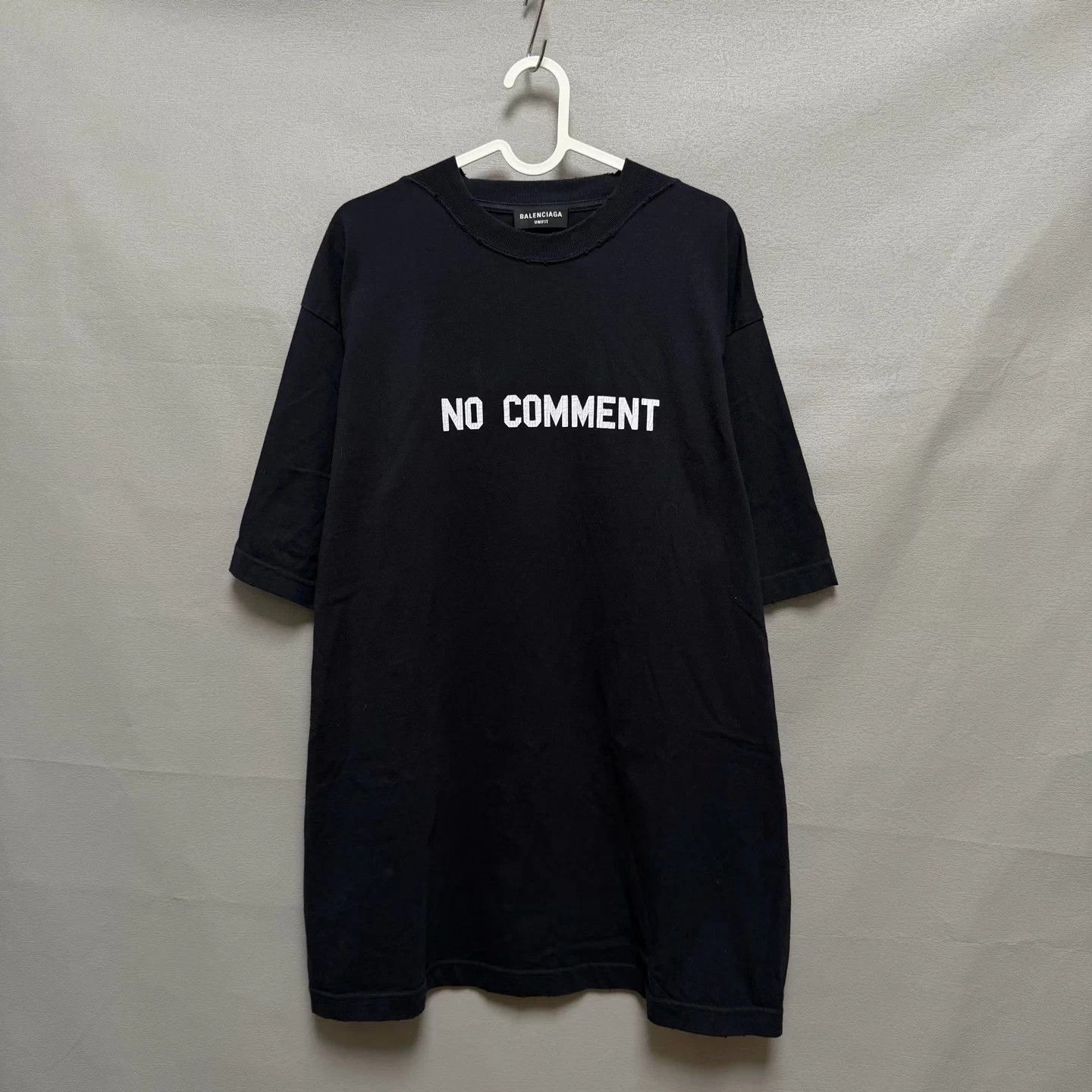 Balenciaga Balenciaga NO COMMENT logo tee distress blue XS 9.99N W1 UW Size US XS / EU 42 / 0 - 1 Thumbnail
