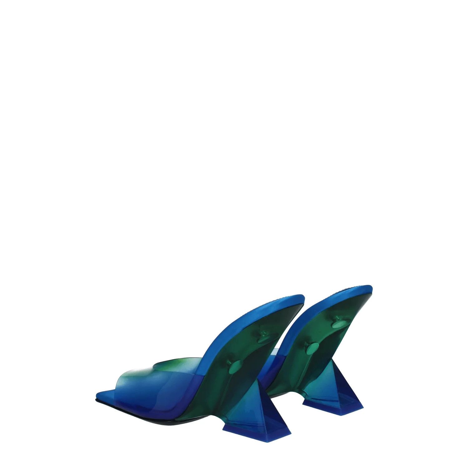 The Attico ob1o1e1224 PVC Sandals in Blue/Fluo Green Size US 8.5 / IT 38.5 - 4 Thumbnail